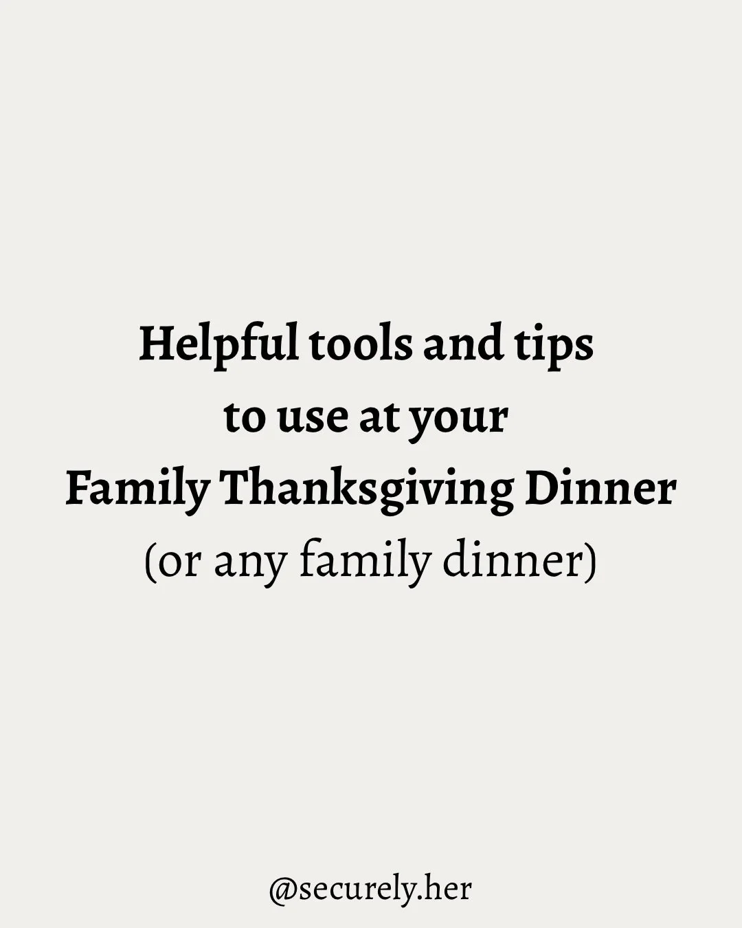 ✨Just sharing a few practical tips to help you at Thanksgiving dinner this week! 🫶

✨If you&rsquo;re wanting more tips, tools, and support just comment HOLIDAYS for a free holiday survival guide to help you navigate family stress and grief this seas