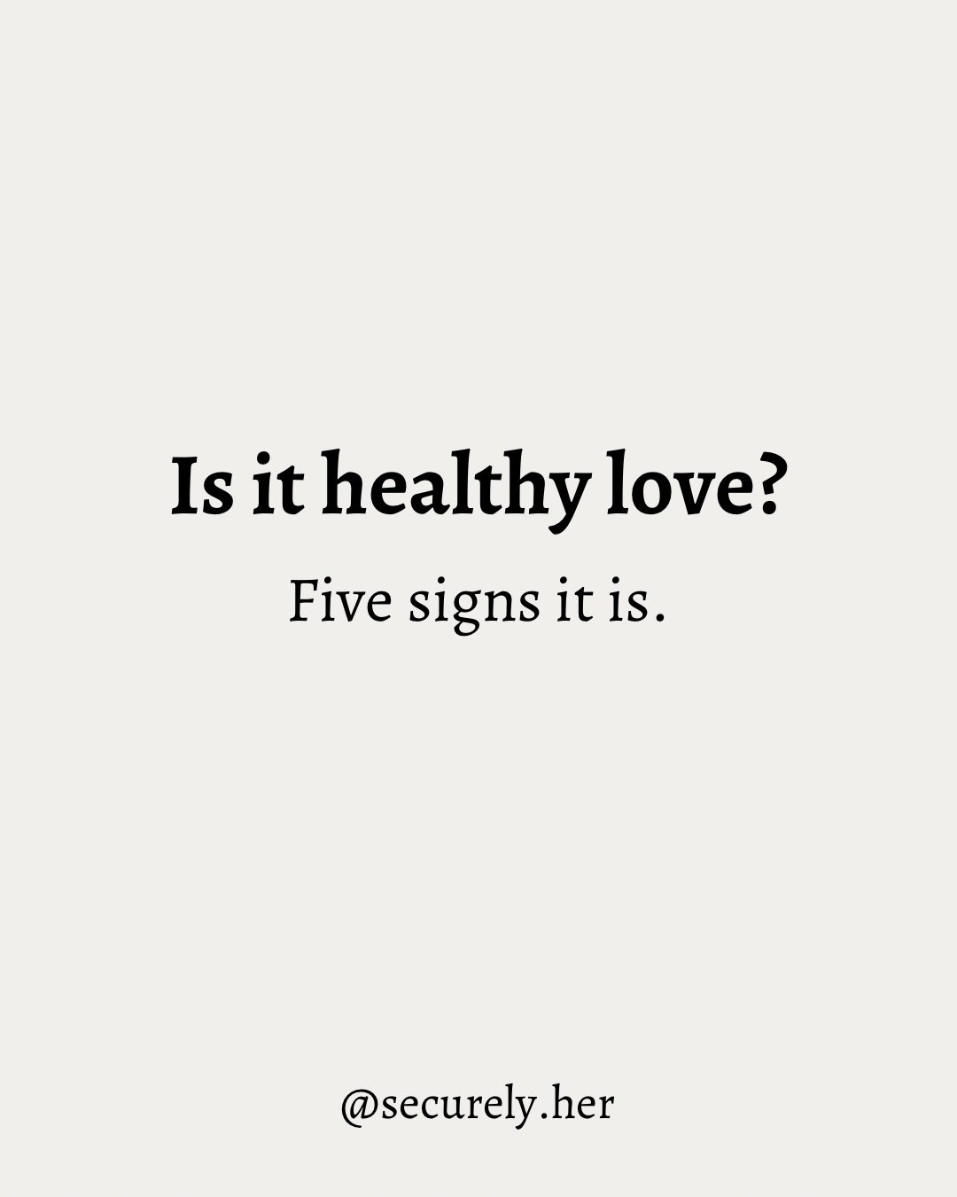 For a lot of us, healthy love wasn&rsquo;t modeled. 
The more we learn what healthy love is, the more we can put it into practice and expect it in our relationships. 

🤍🤍

Follow @securely.her to heal relationship wounds, end generational trauma an