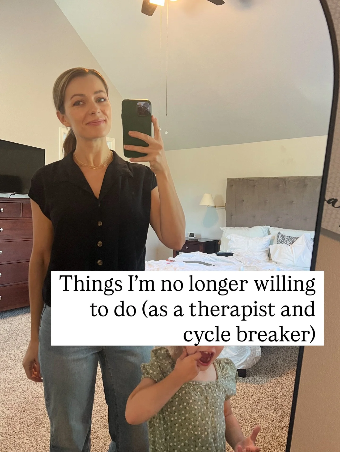 Just a few things I&rsquo;m no longer willing to do, as a therapist and cycle breaker:

Keep quiet to keep others happy or feel comfortable 
Agree just to keep the peace 
Invalidate and minimize how I feel or my experience
Keep quiet about what&rsquo