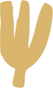 A beige-colored hand-shaped object, possibly a sculpture or art piece