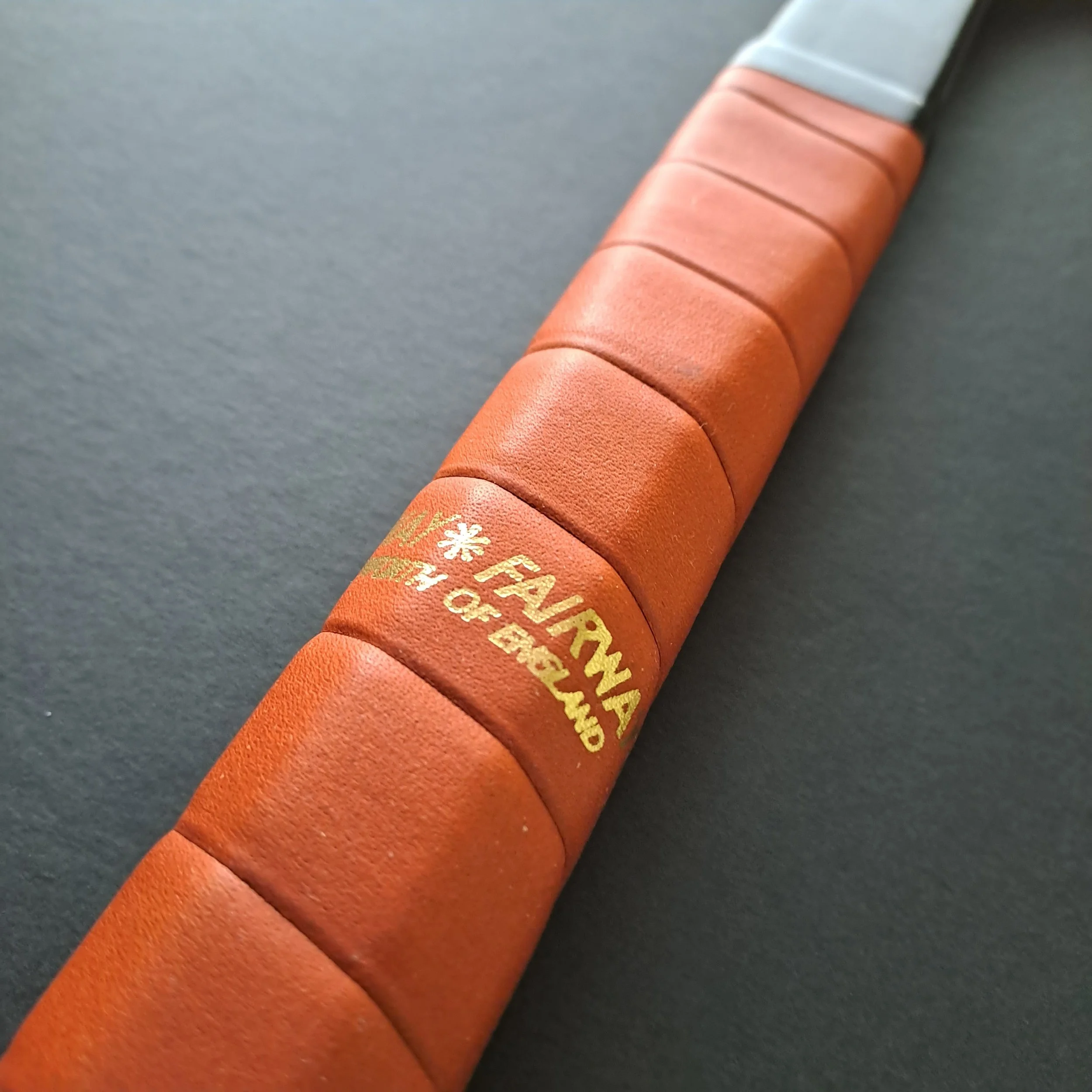 Close up of Grays Mystique grip with Fairway by Balmforth name visible.
