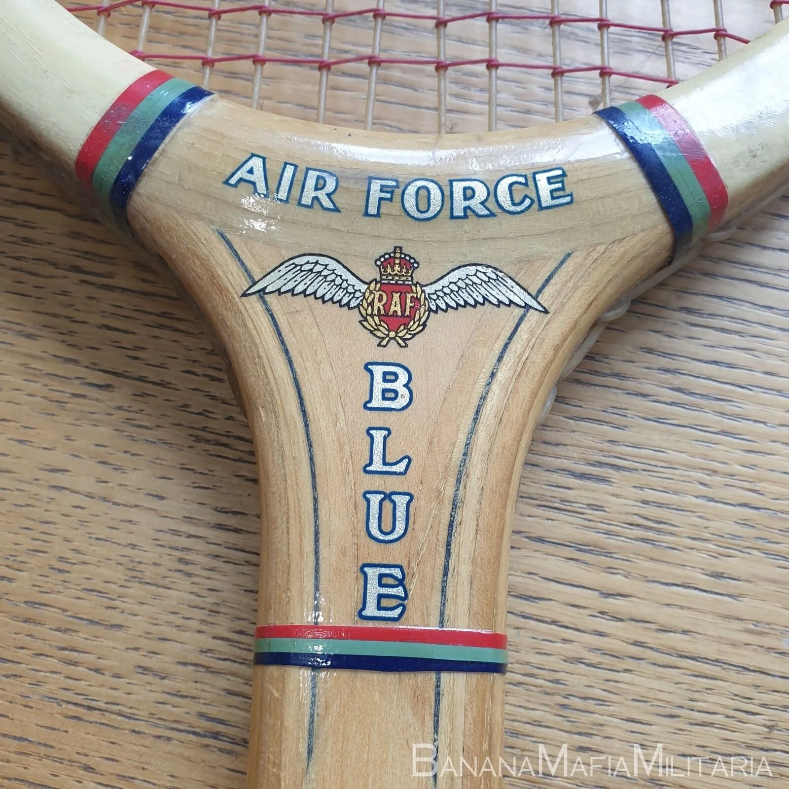 Throat close-up of a heritage Grays racket.