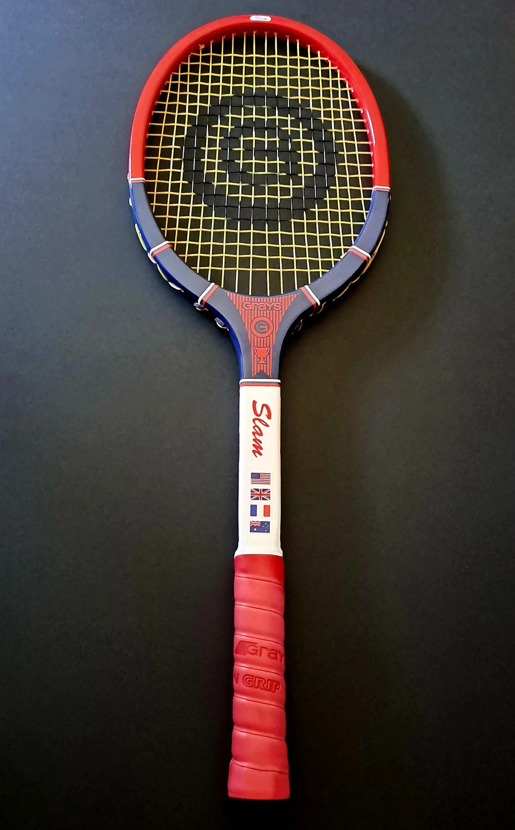 Full length of Junior Slam against a black background.