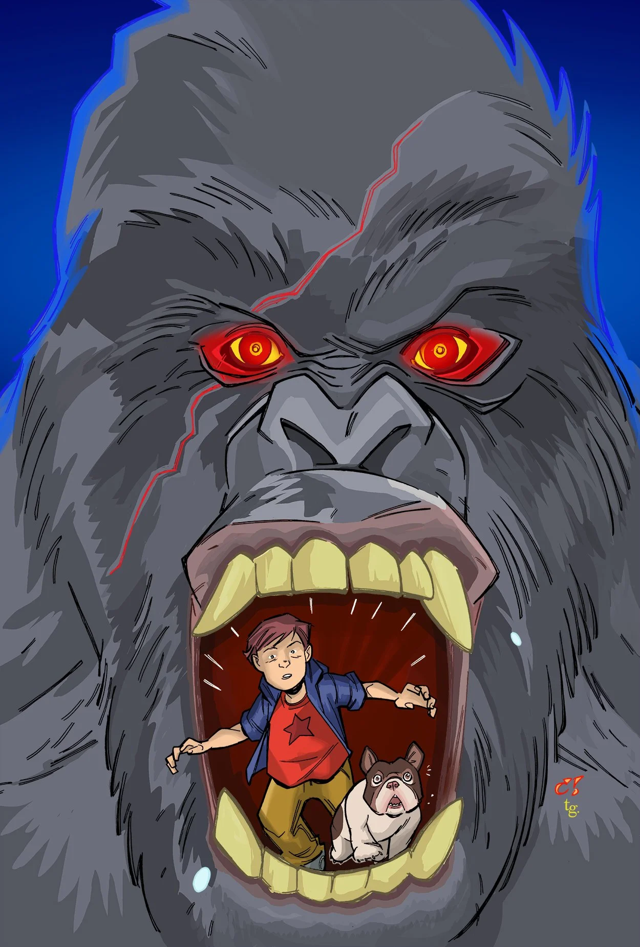 Craig Rosseau Cover art for Nothing Can stop the Ape graphic novel from Papercutz publishing