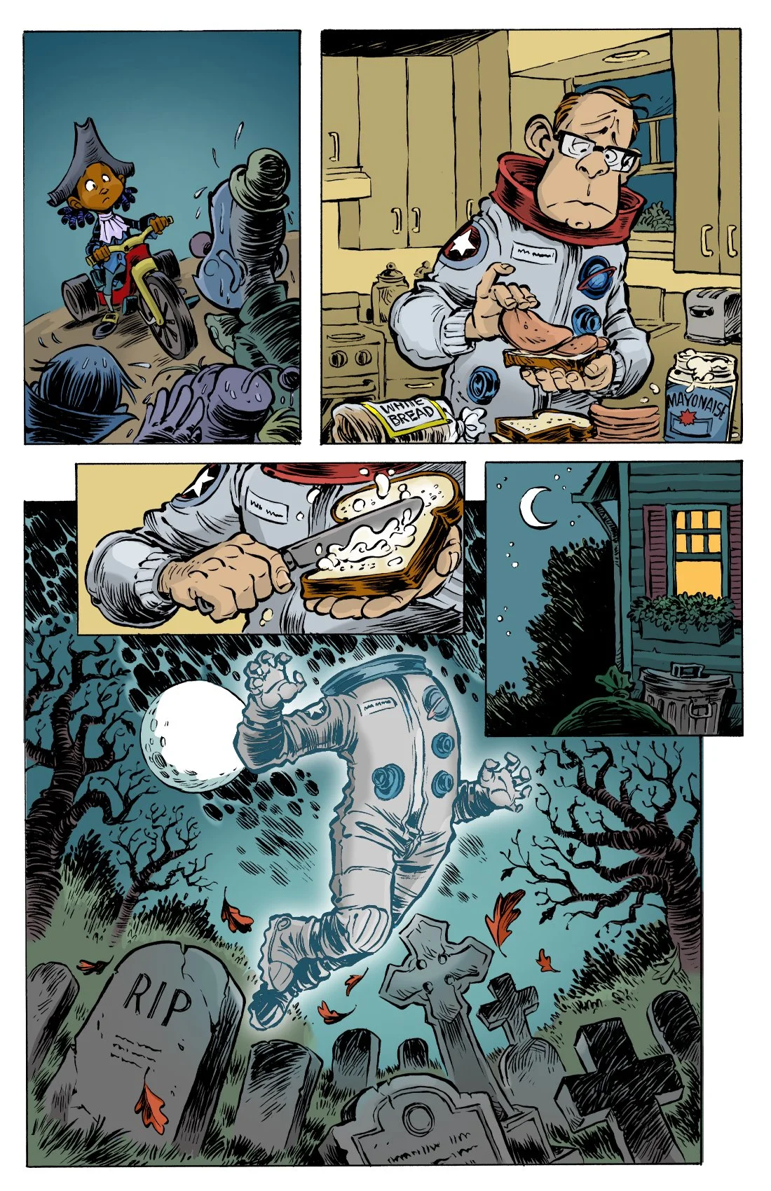 Eric Powell Spook House The headless spaceman of drowsy acres color pg 3