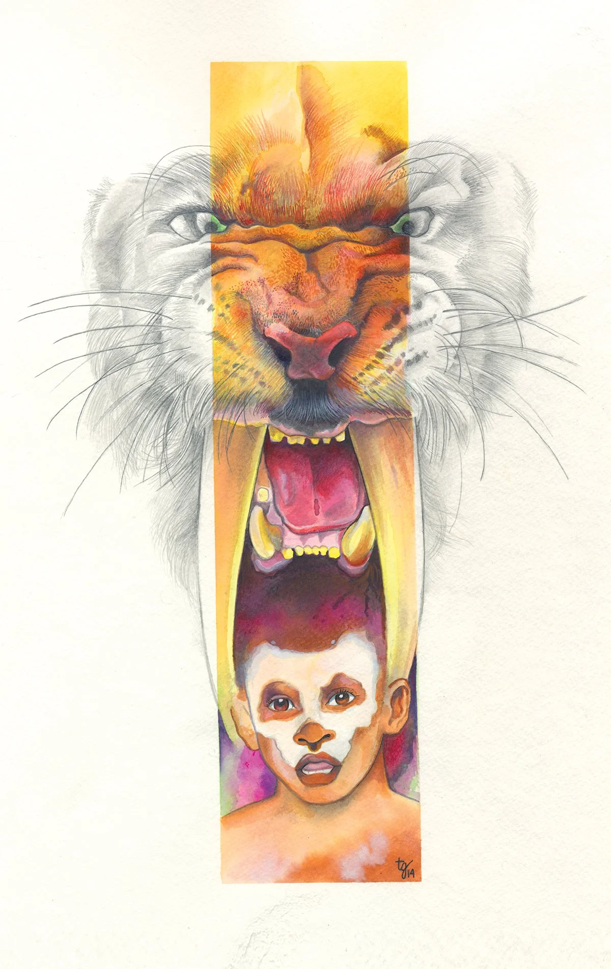 TUKI Save the Humans Issue Two pinup of Pup and the Sabretooth