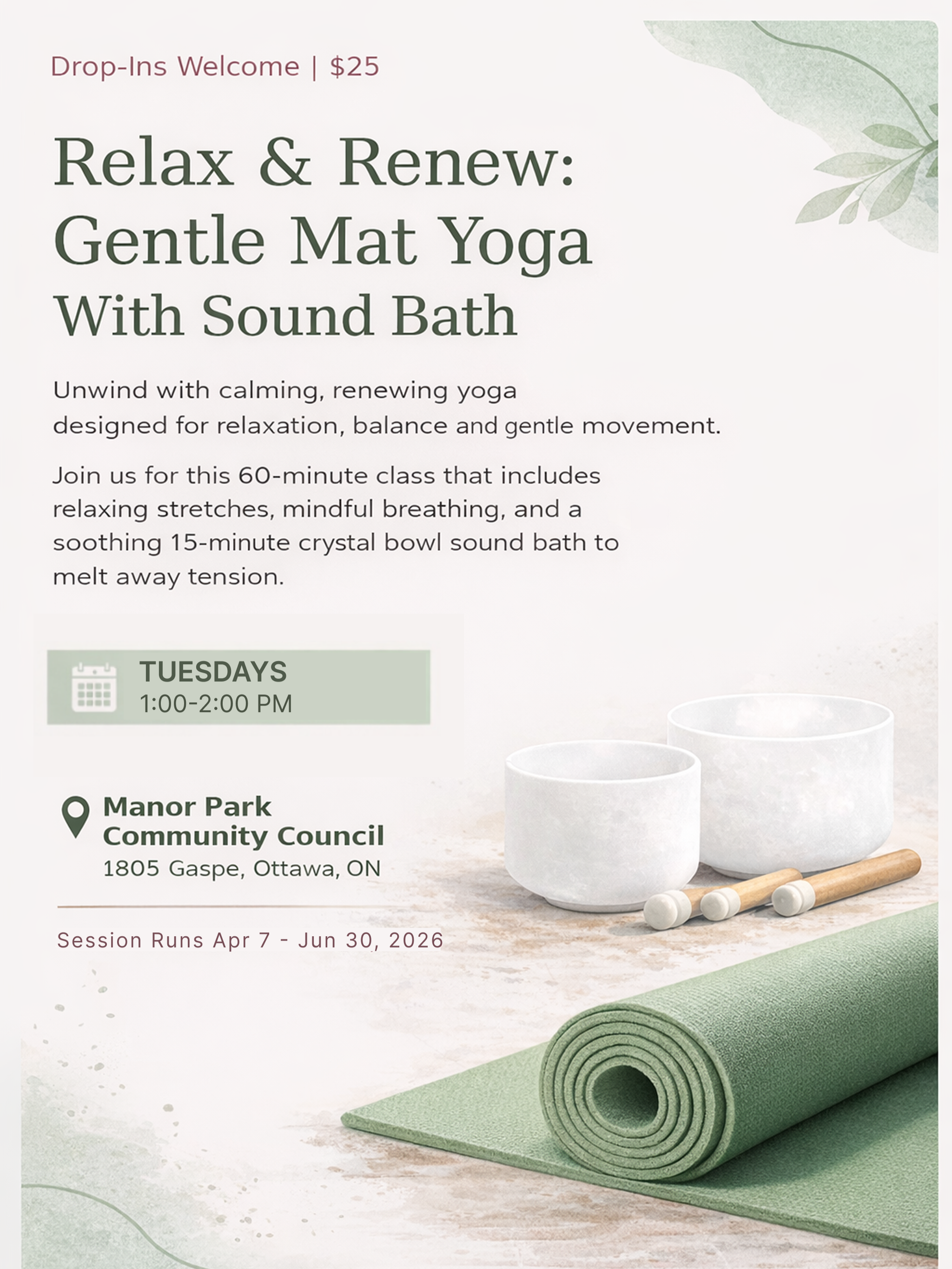 Mat Yoga with South Bath poster