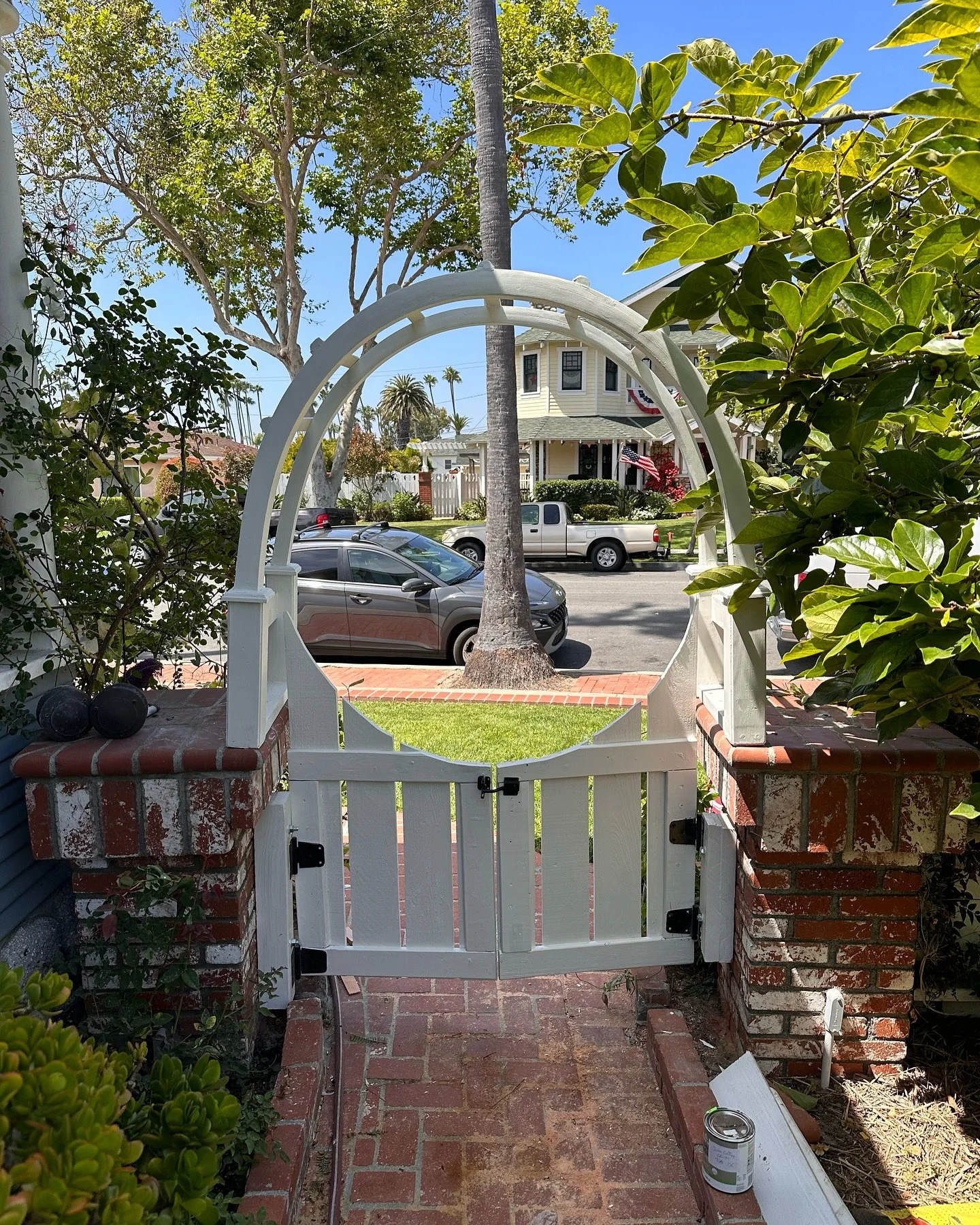 Just finished with a custom gate and arbor. Just in time for the 4th of July!