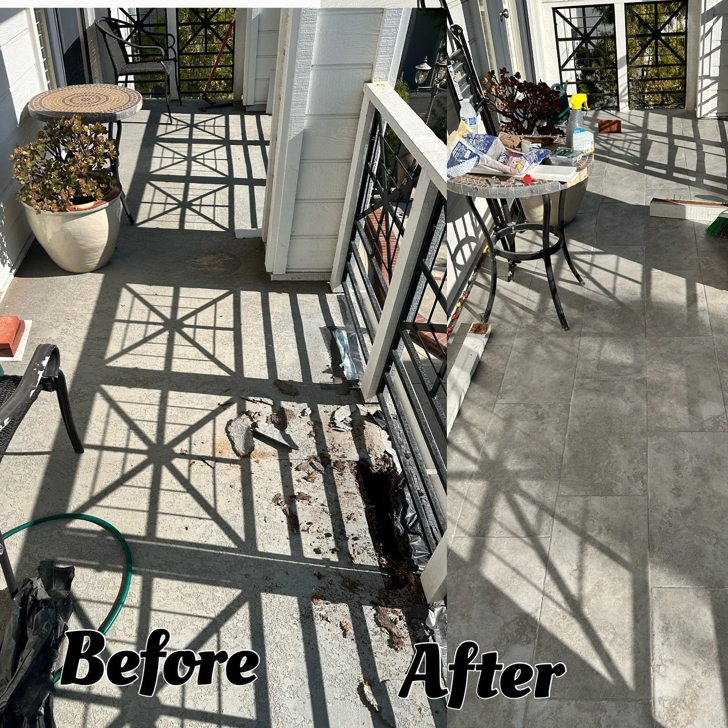 Upgraded this deck from concrete to tile.