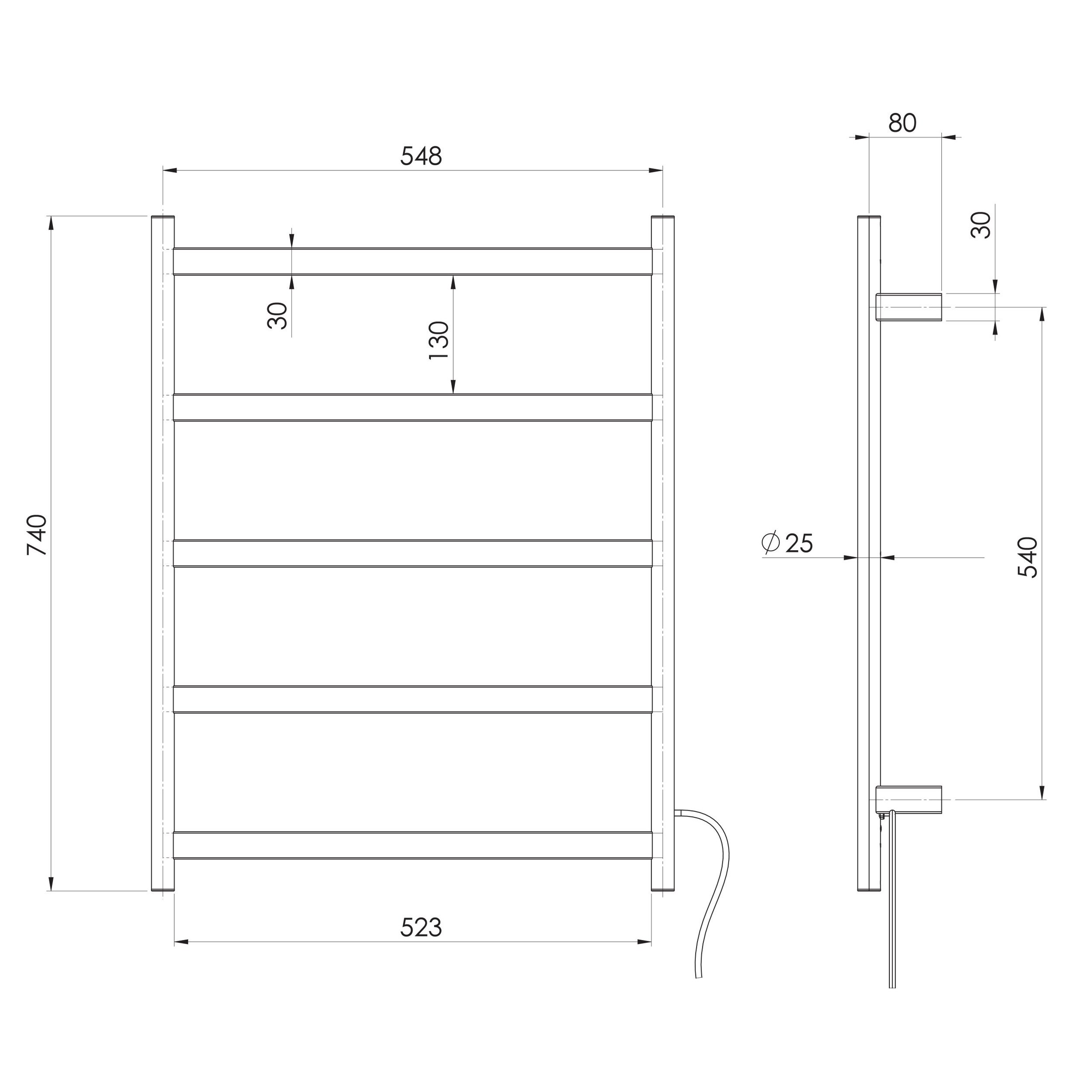 652-8750-Phoenix-5-Flat-Bar-Heated-Towel-Ladder-550mm-x-740mm-Line-Drawing-scaled.jpg
