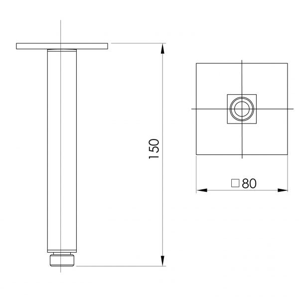 LE6090_Lexi_Ceiling_Arm_150mmn_Line_Drawing-600x600.jpg