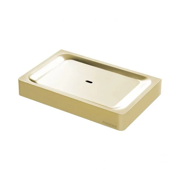 Gloss Soap Dish, Brushed Gold