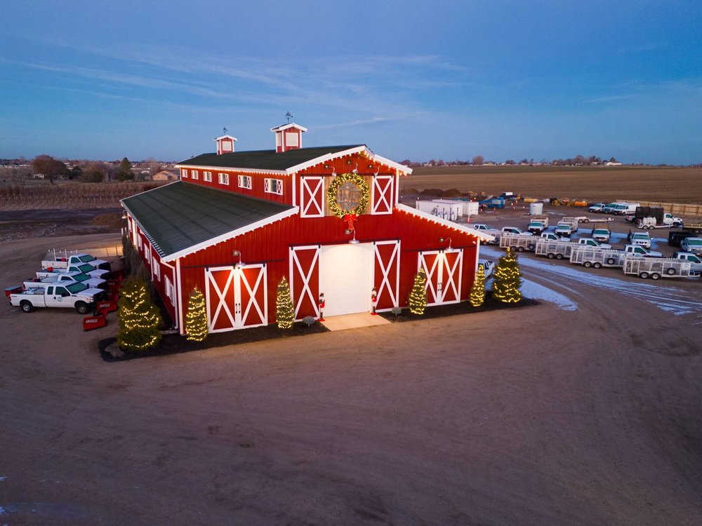 Property at dusk from above
