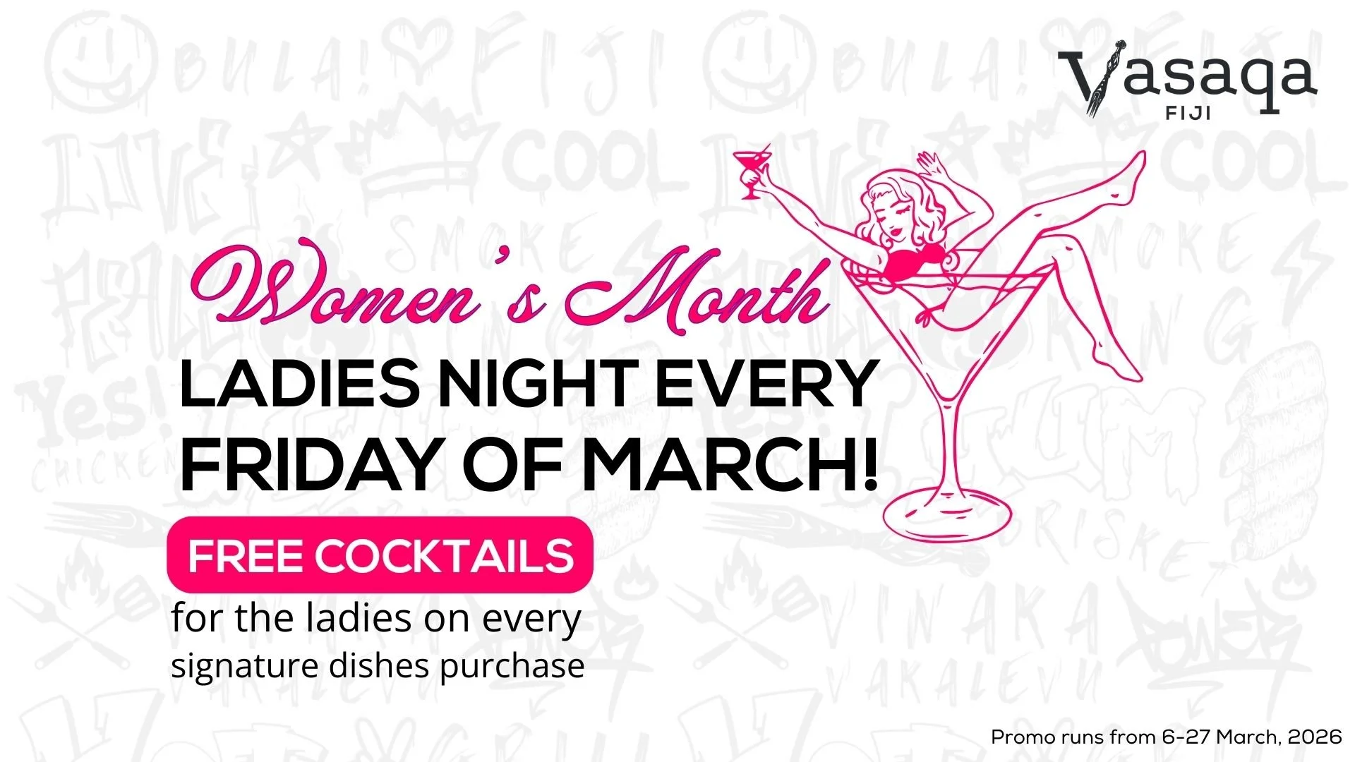 Women's Month Free Cocktail Every Friday