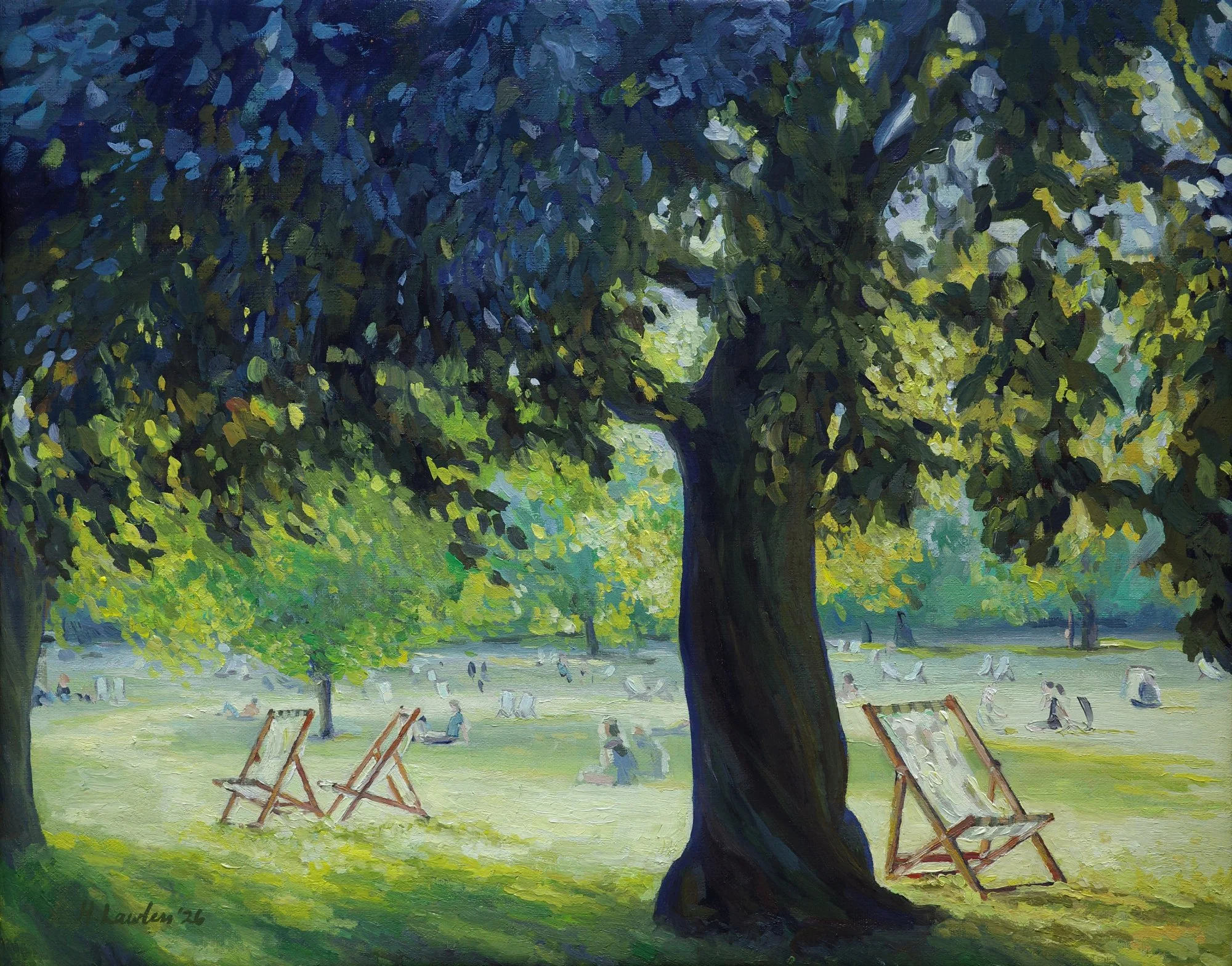 "Home Time, Summer In St James's Park", Oil on linen, 50 × 40cm, 2026. Available.