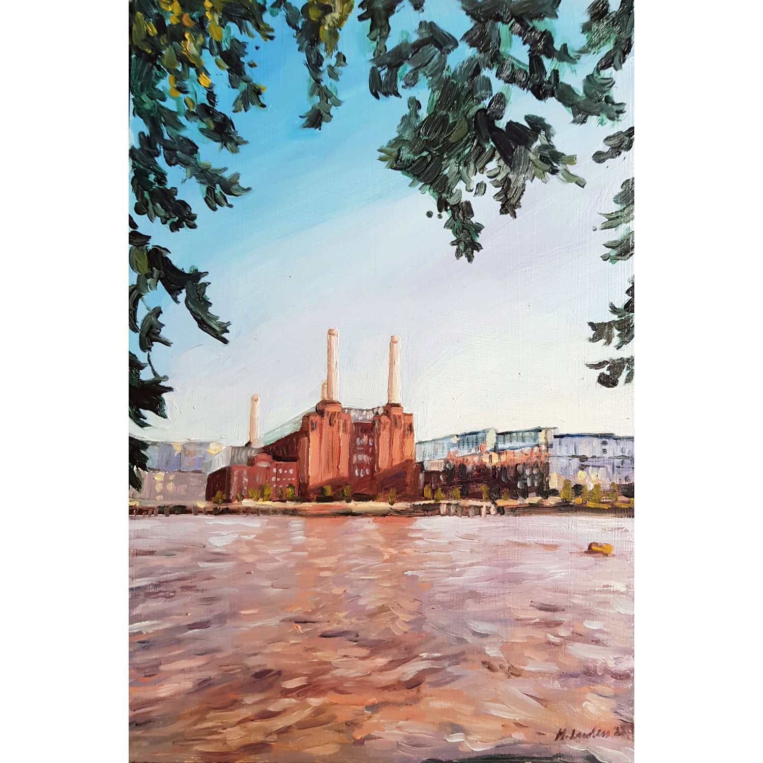 Towards Battersea Power Station From Pimlico - Harriet Lawless Artist
