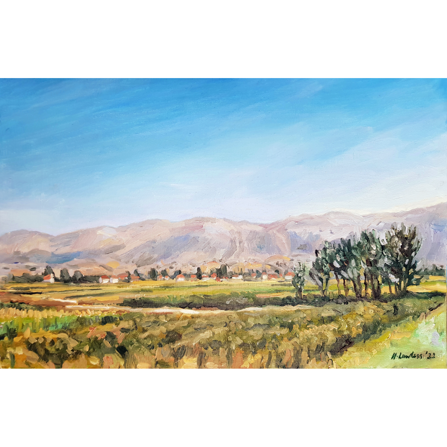 Albanian countryside, near Korçë - Harriet Lawless Artist