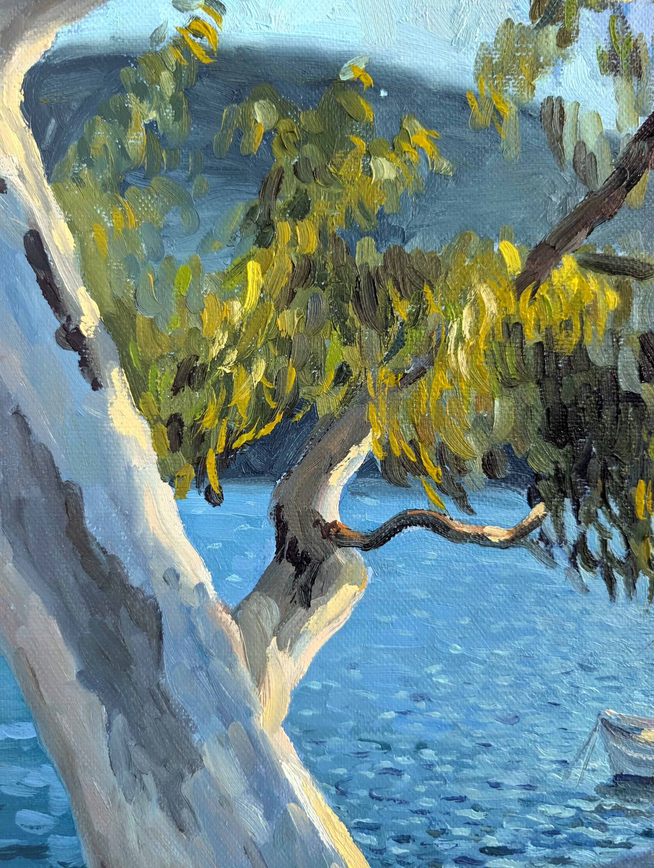 Seaside Taverna, Last Light in Vathy - Harriet Lawless Artist