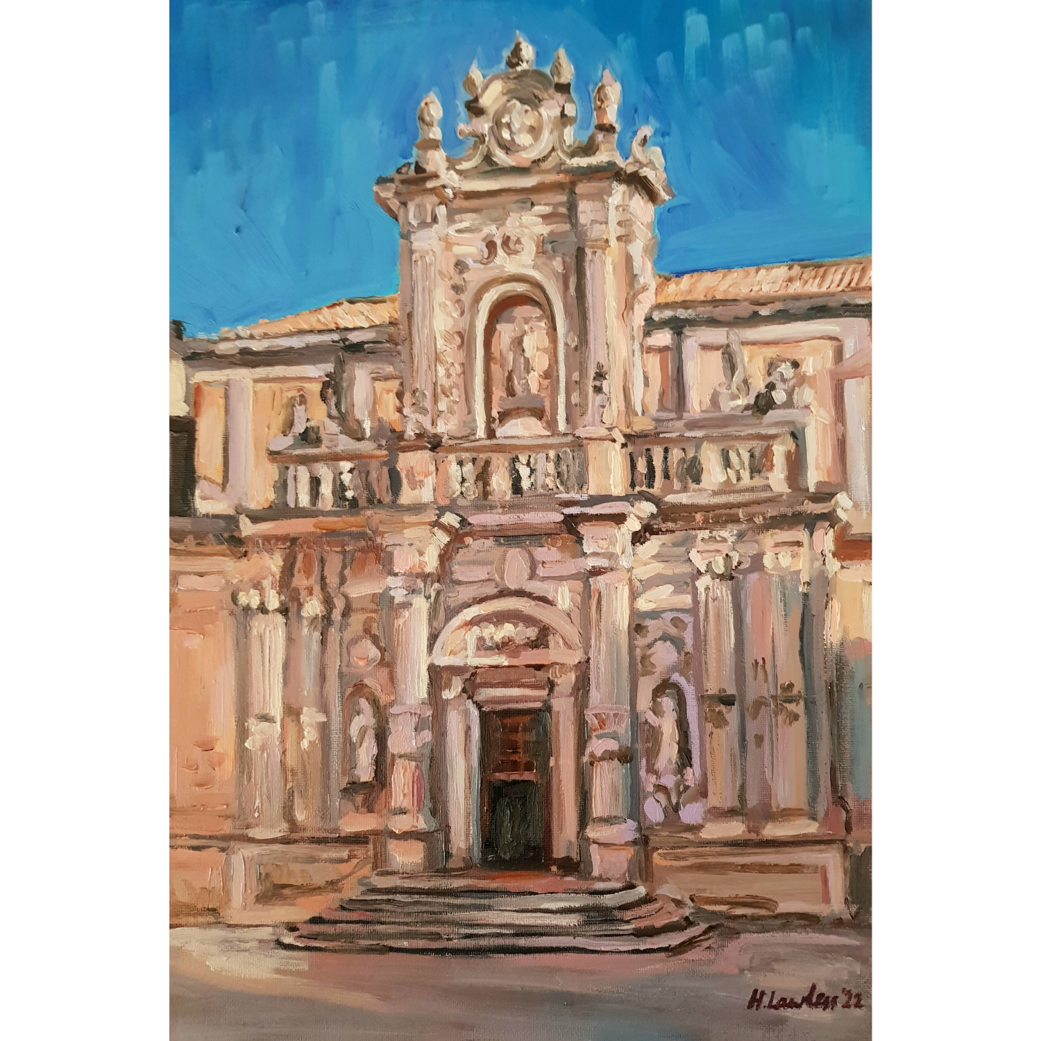 Duomo di Lecce, North Facade on Dusk