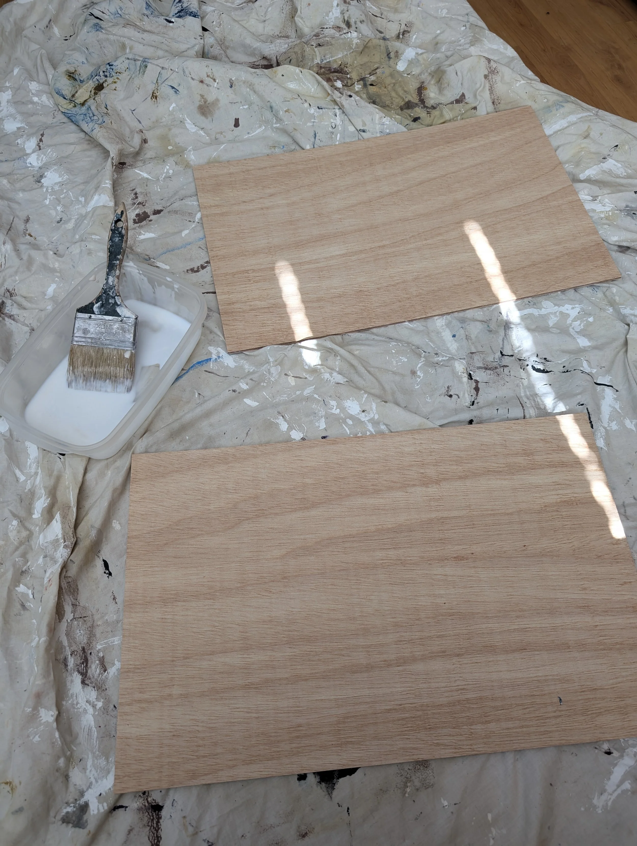 preparing boards for oil painting