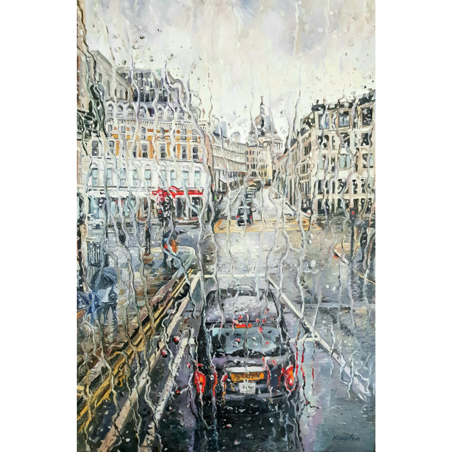 London's Fleet Street On A Rainy Day - Harriet Lawless Artist