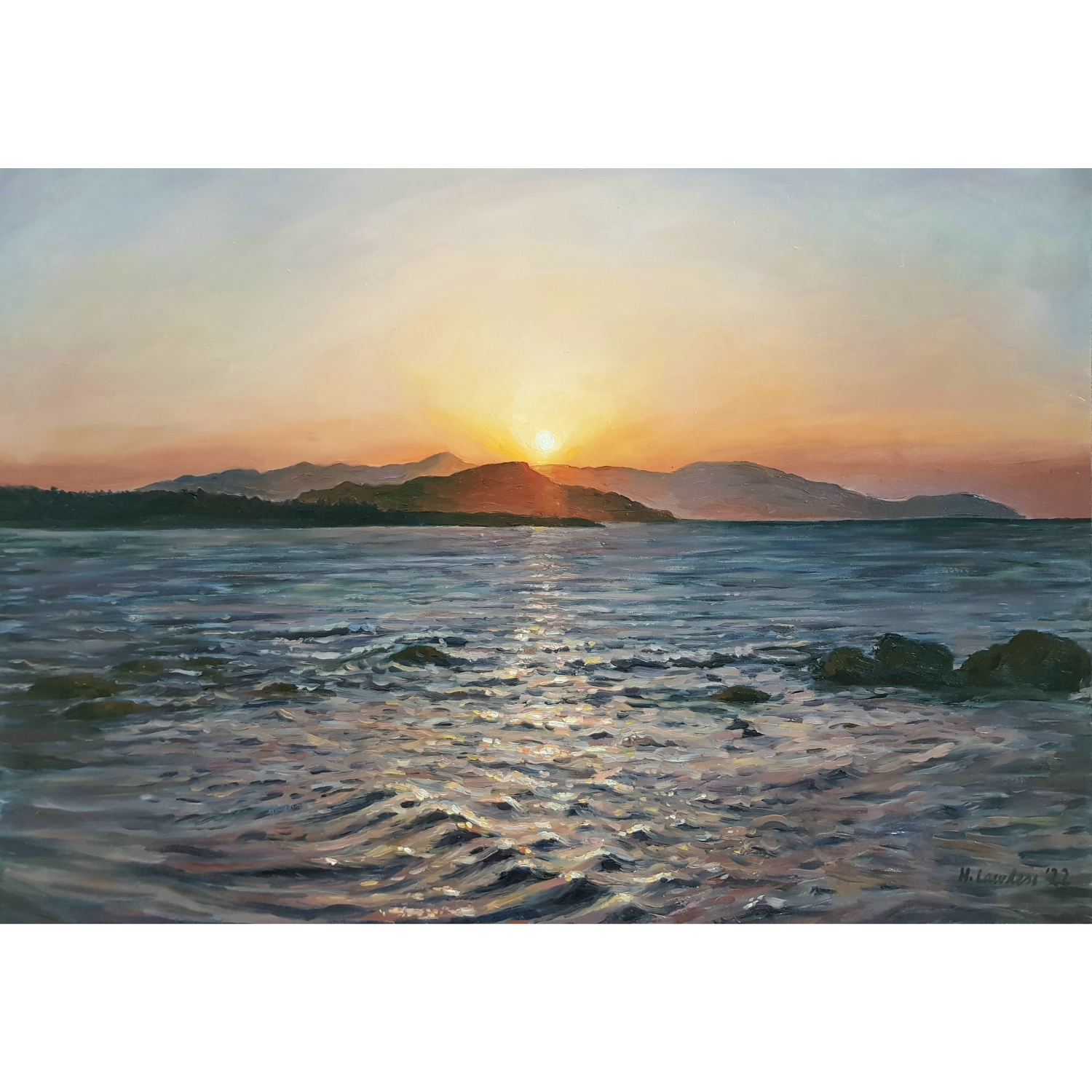 Chania Bay Sunset - Harriet Lawless Artist