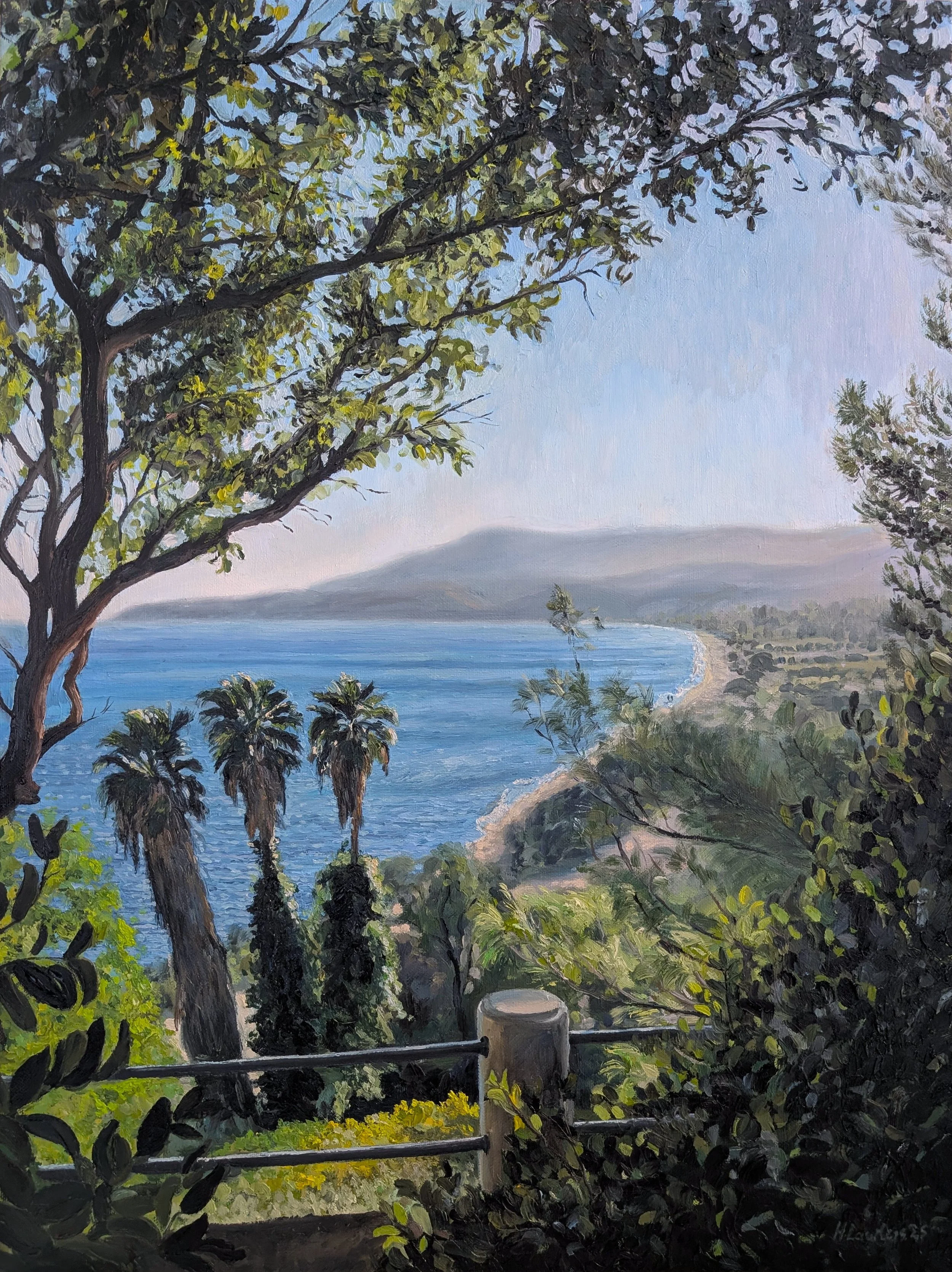 Through the Trees From the Castle, Koroni - Harriet Lawless Artist