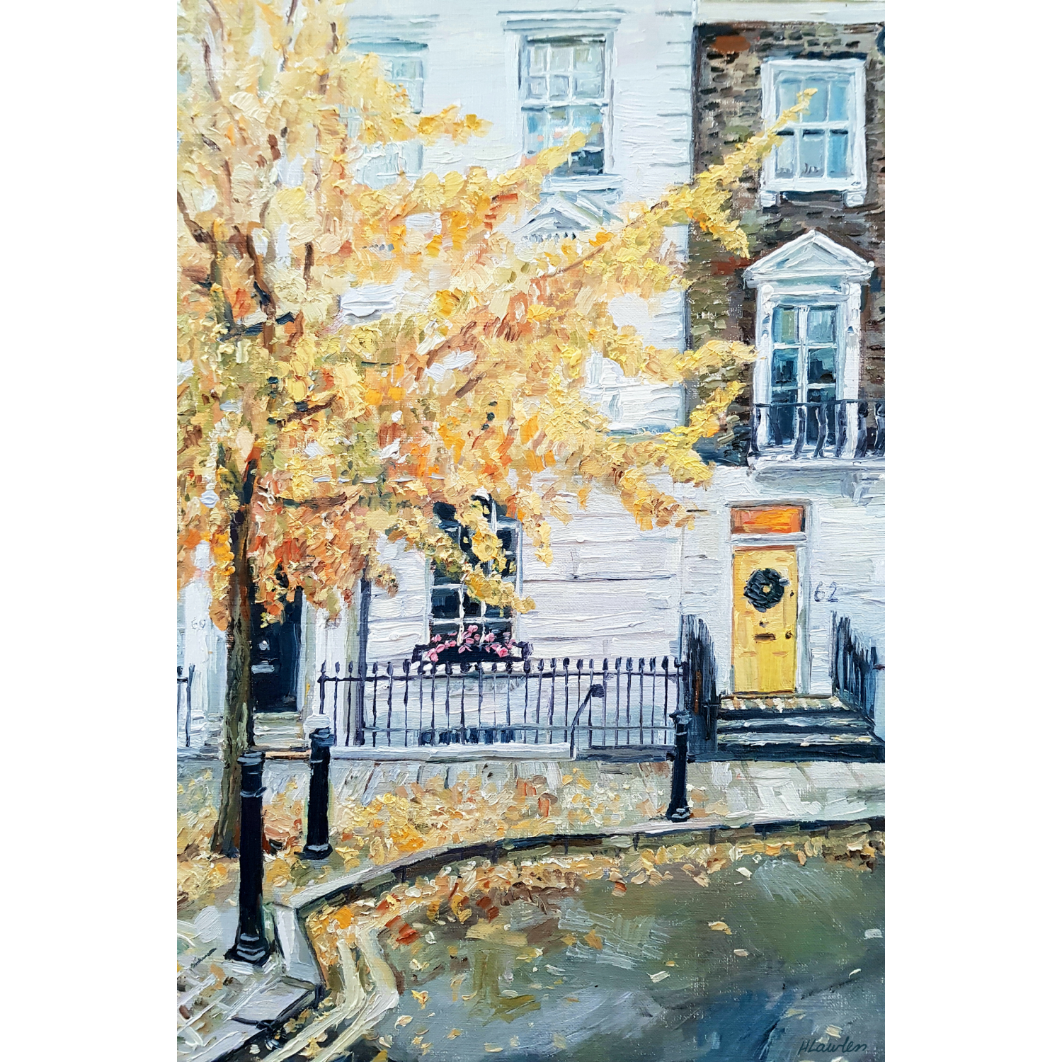Late Autumn in Pimlico, With A Yellow Door