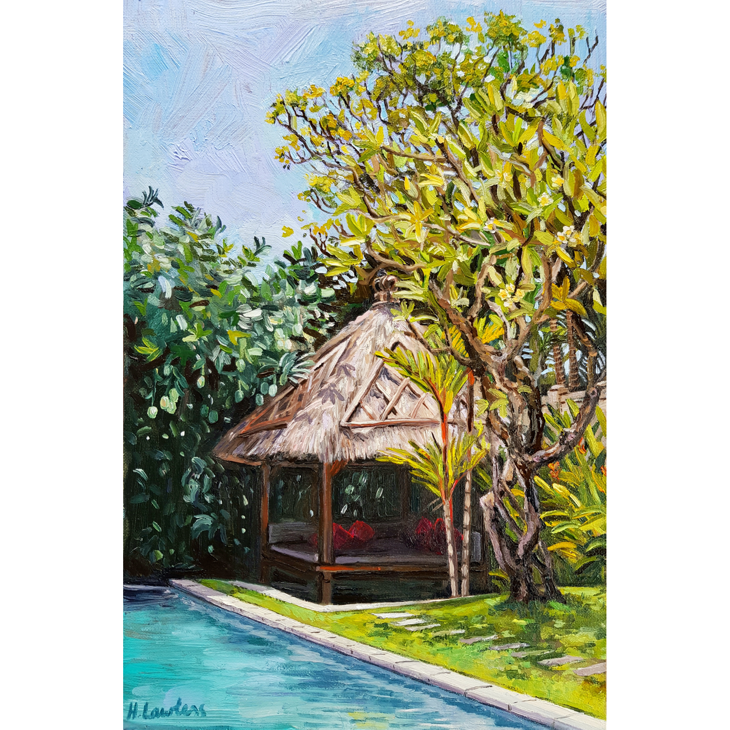 Corner of my Balinese garden - Harriet Lawless Artist