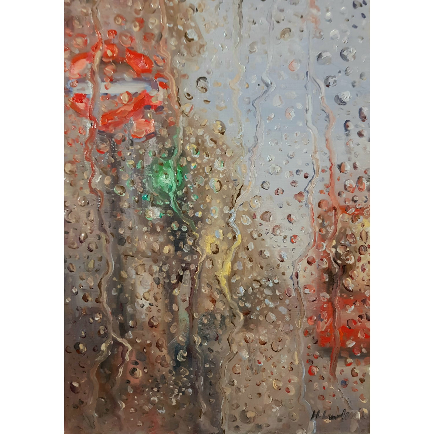 Twilight Rain On London's Oxford Street - Harriet Lawless Artist