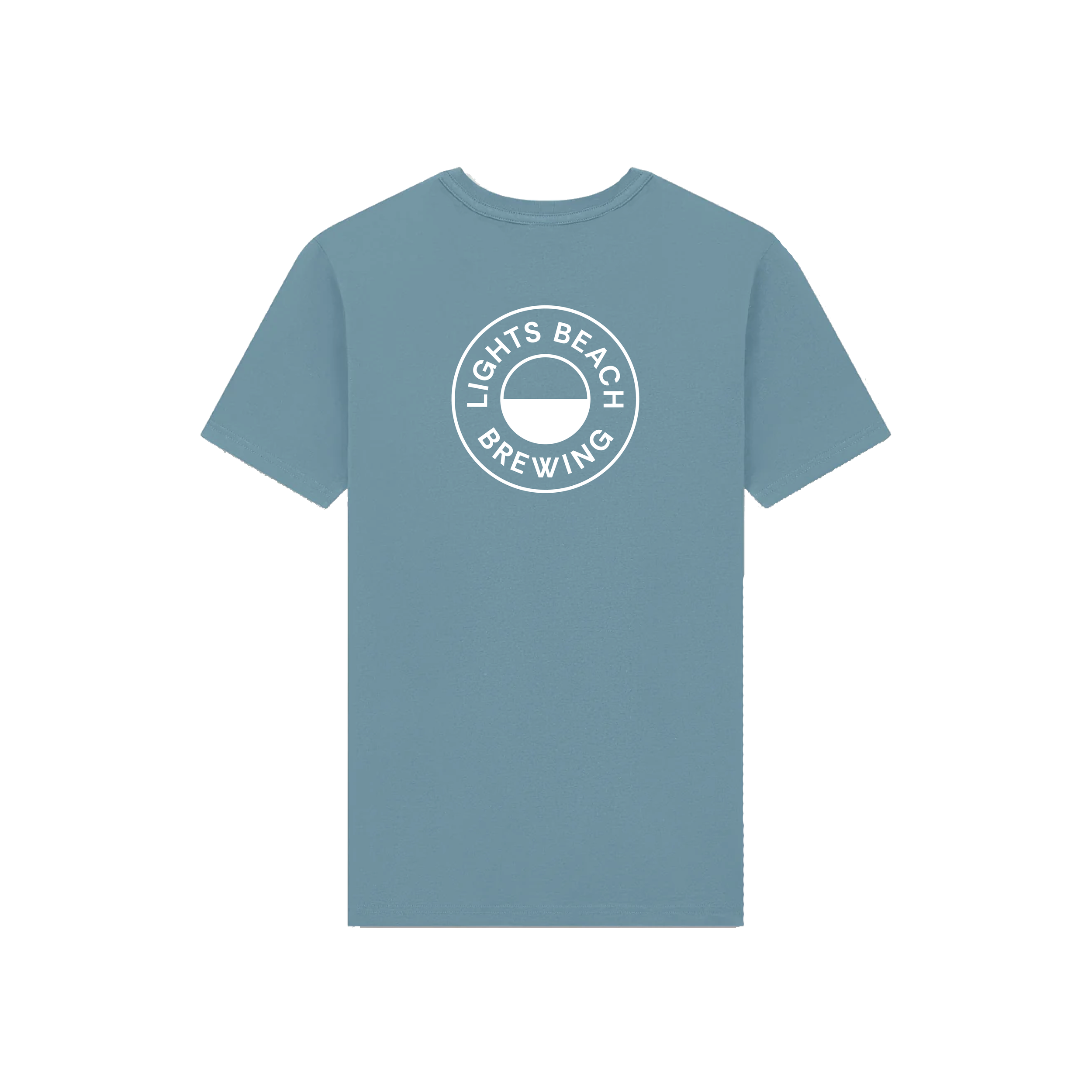 Lights Beach Brewing Earth Positive T-Shirt Blue