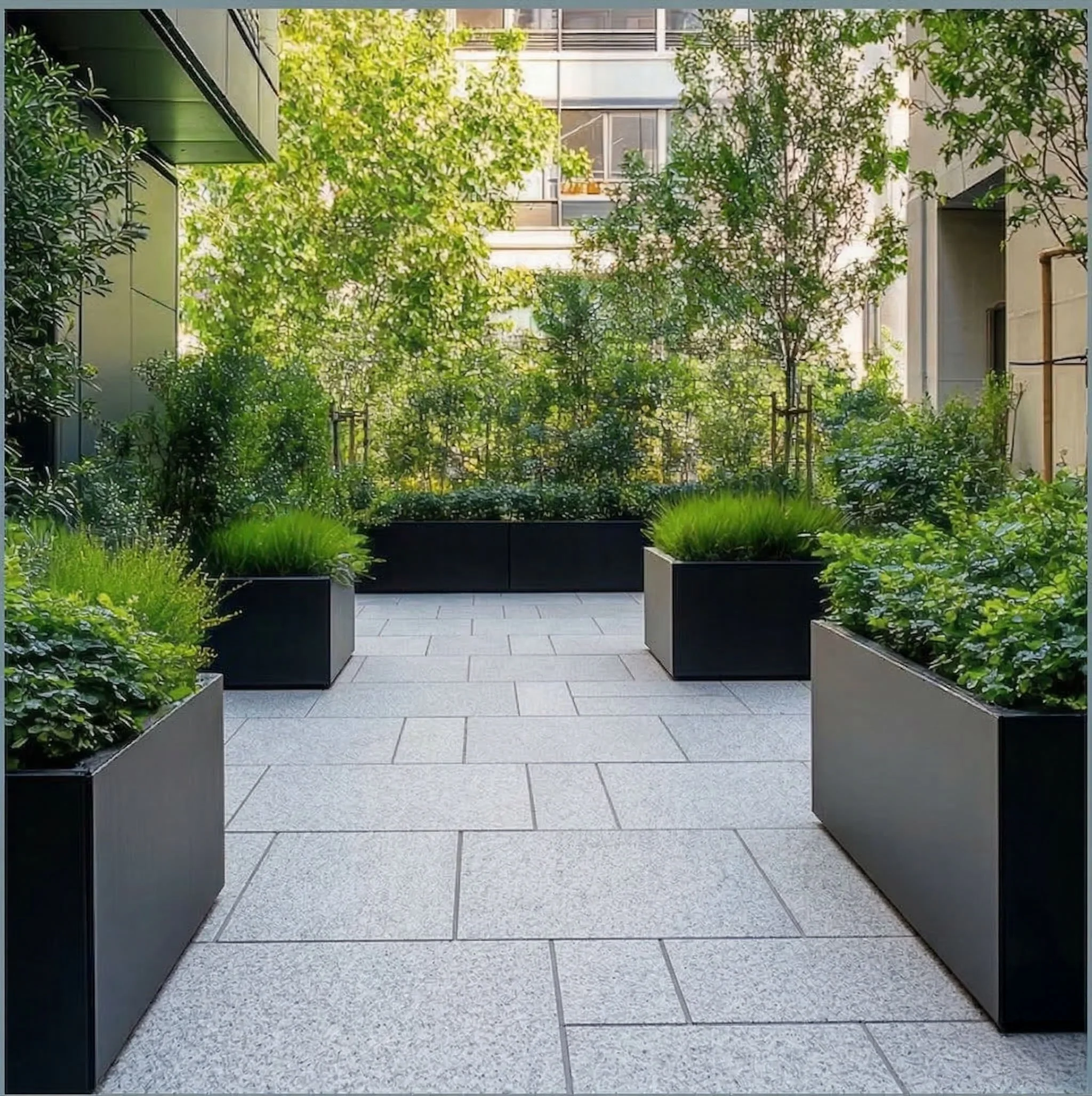 galvanised powder coated planters