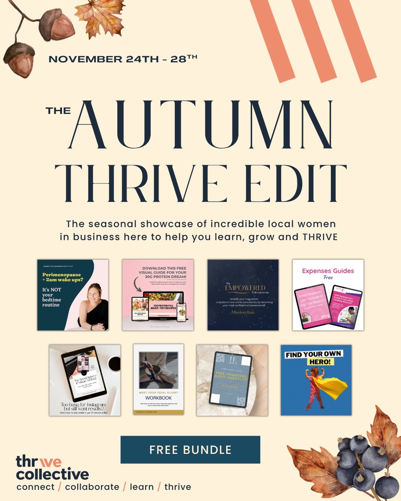 ✨ Imagine getting a whole week&rsquo;s worth of business growth inspo&hellip; for free.

Because that&rsquo;s exactly what the Autumn Thrive Edit is all about.

For this week only, 10 brilliant local women in business (yep, I&rsquo;m one of them 😌) 