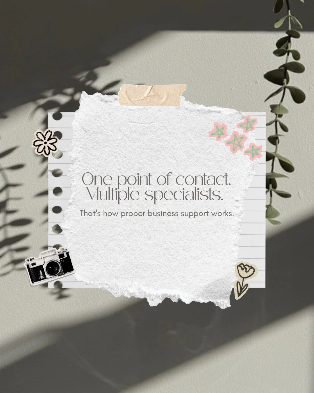 Here's the thing about hiring one VA to handle all your business admin: they end up stretched across five different skill sets. That's not fair on them or you.

When you work with The Social Sphere, you get a team of business support specialists.

On