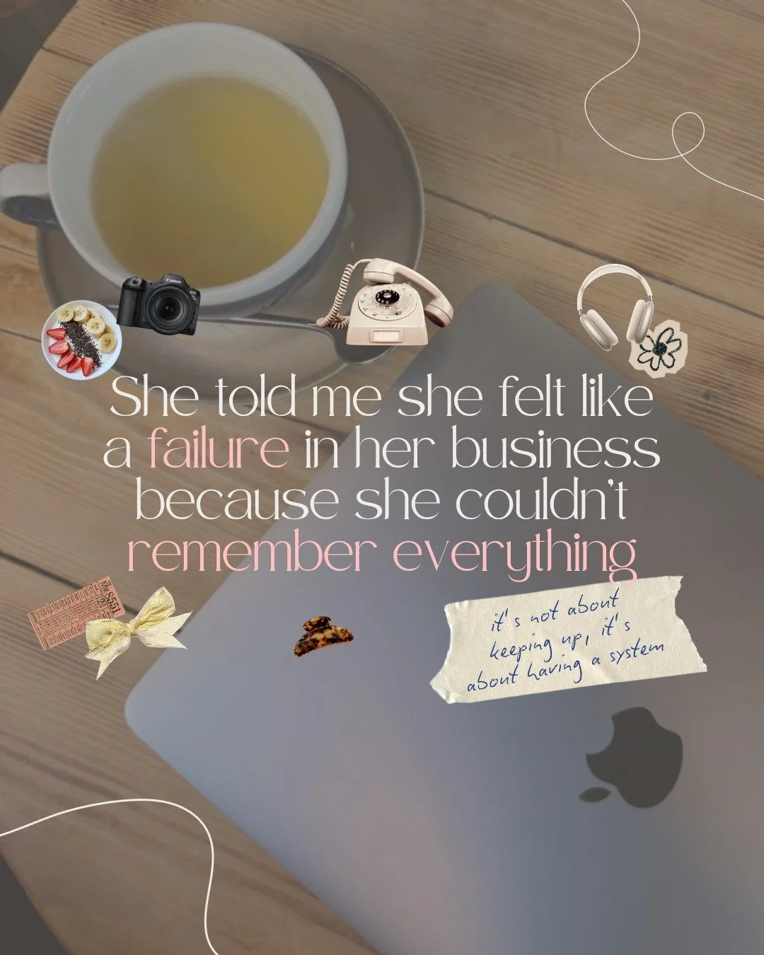 A client told me she felt like a failure because she couldn't remember everything in her business. Here's what I told her.

You're not failing, but you are operating without proper systems.

Your brain isn't meant to hold:
&rarr; Every client deadlin