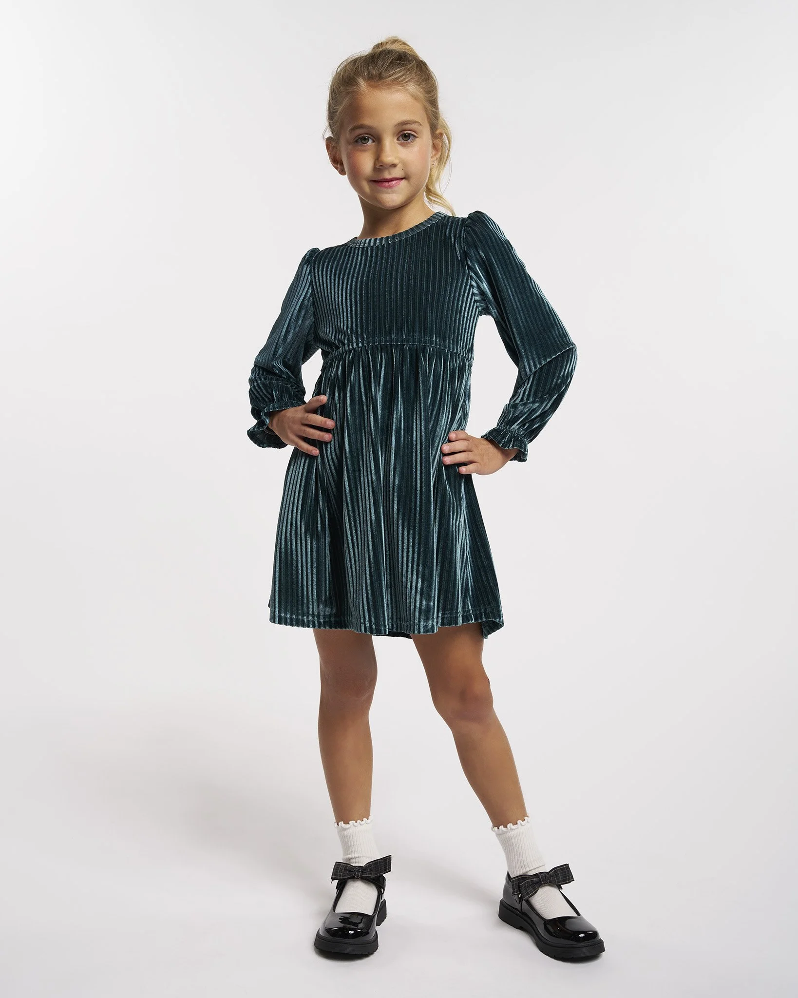YDR003-PCB-Kids Enchanted Velvet Long Sleeve Dress_Peacock Blue_001.jpg