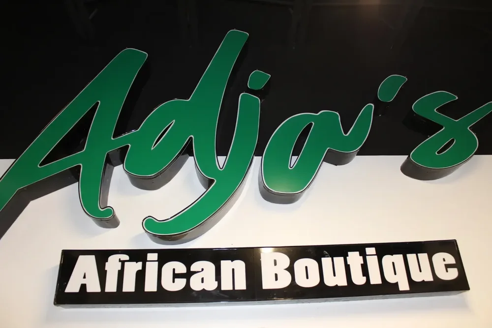 The Adja's African Boutique storefront sign