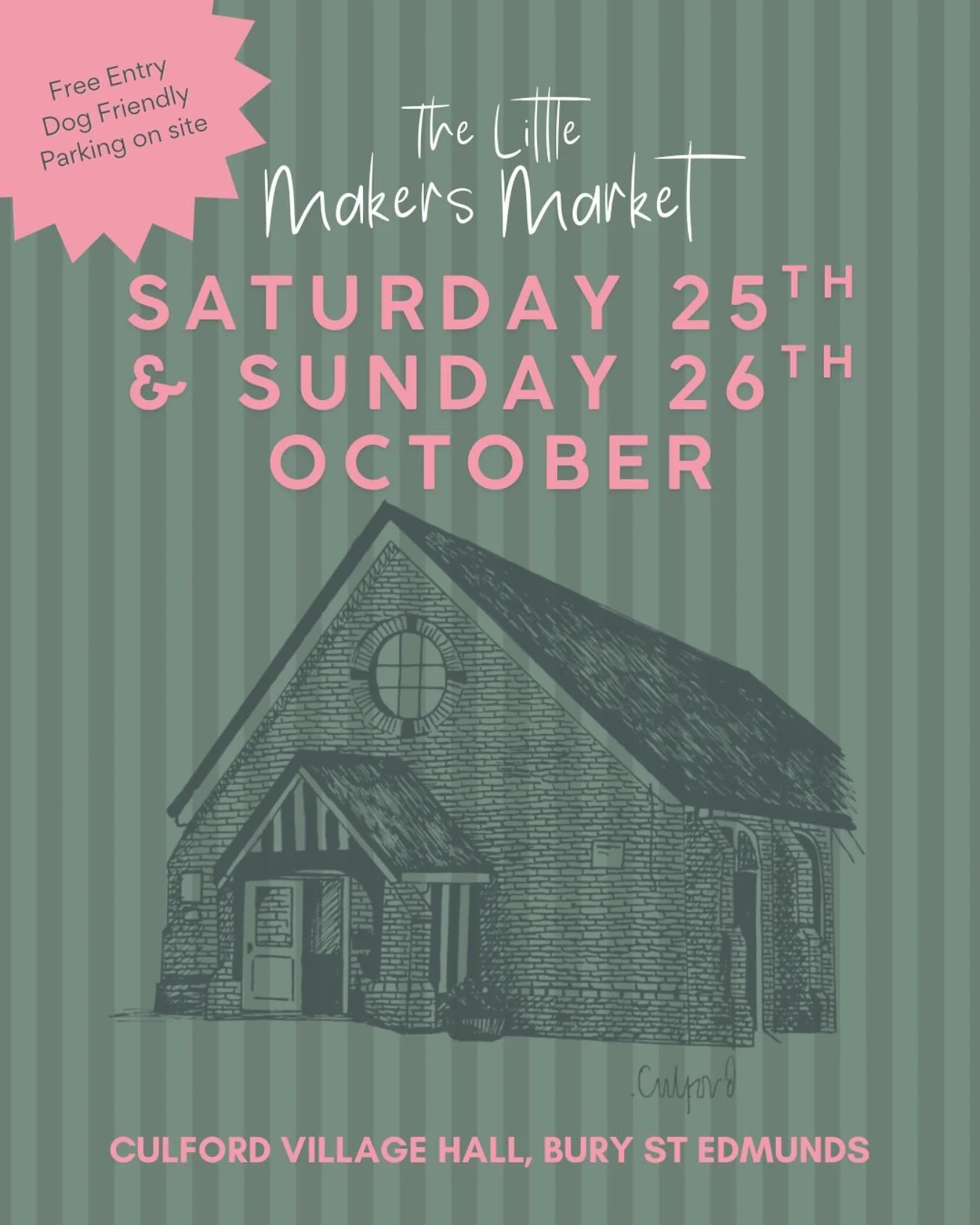 Join us this weekend at the beautiful Culford Village Hall, where you’ll find a marvellous collection of unique small businesses offering everything you need for the gifting season. 
Doors open from 10:30 - 3, with coffee & parking onsite,