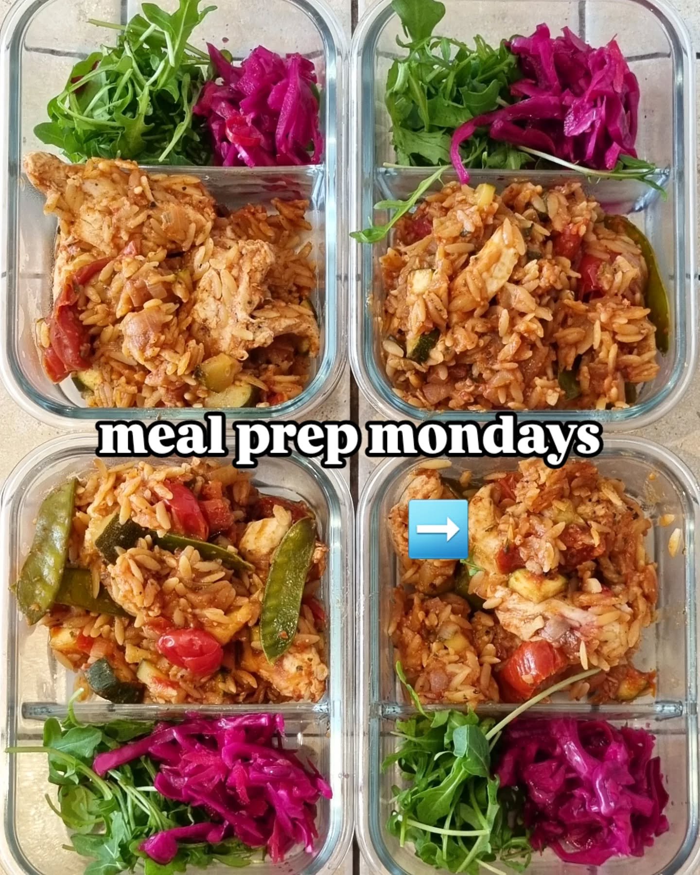 Meal prep monday, save for later ⬇
This week is a super simple chicken Orzo bake- can confirm it's very tasty. Adjust according to your macros (if you track)
What's inside:
- Chicken breast
- Tinned tomatoes + sundried toms
- Tons of garlic
- Orzo