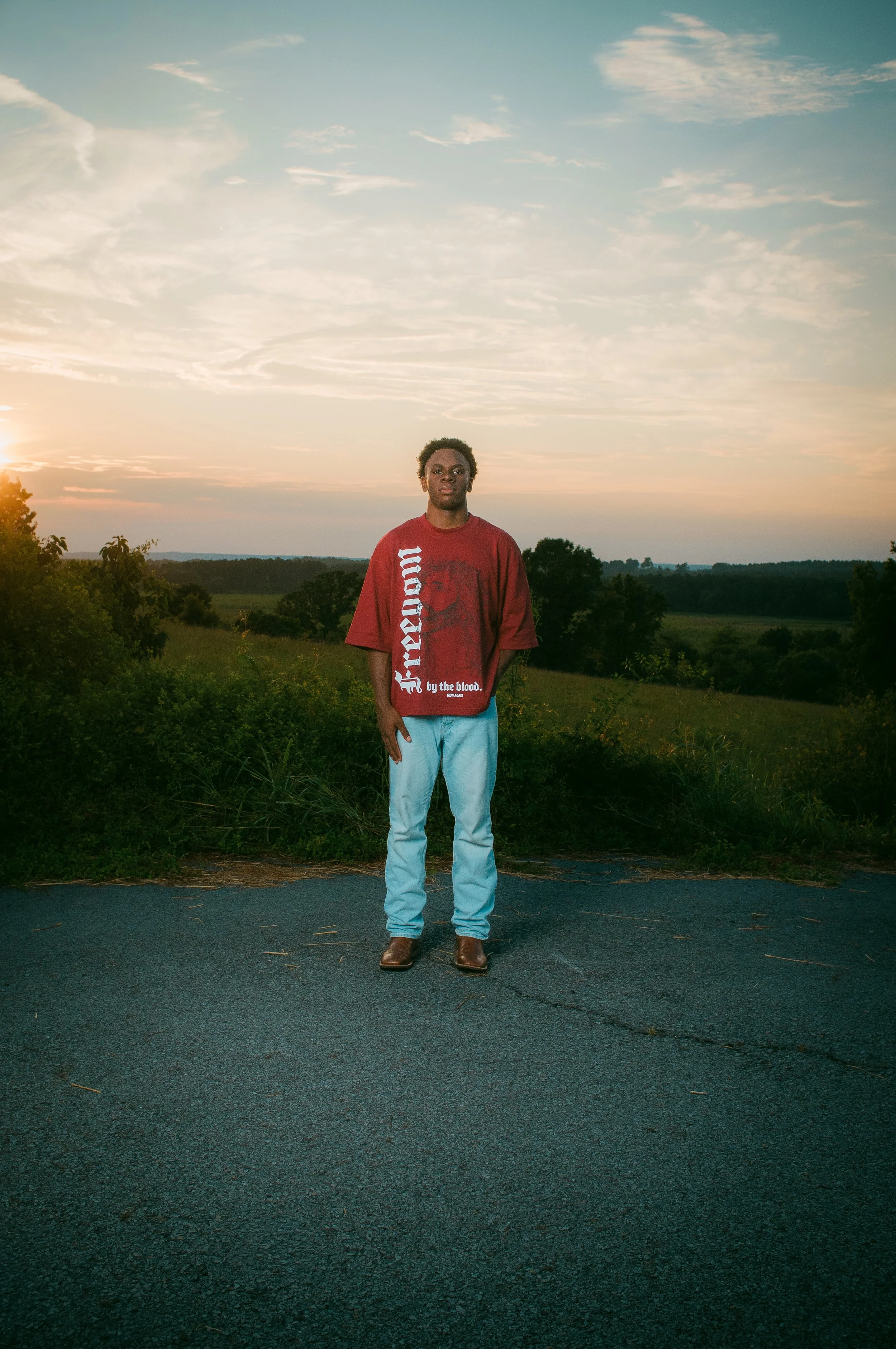 'Freedom' Tee - Crimson