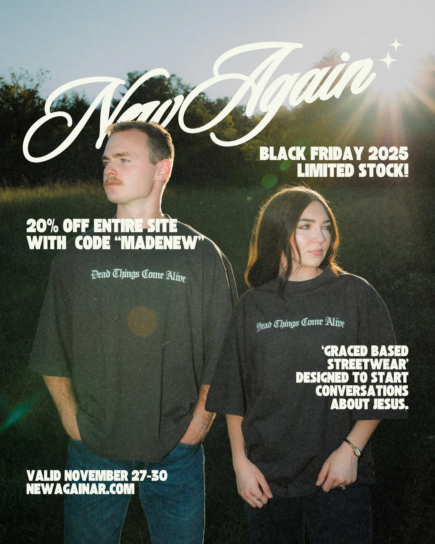OUR FIRST BLACK FRIDAY SALE!

20% OFF ENTIRE SITE WITH CODE &ldquo;MADENEW&rdquo;

STARTS NOV. 27TH AT 12AM CST

NEWAGAINAR.COM