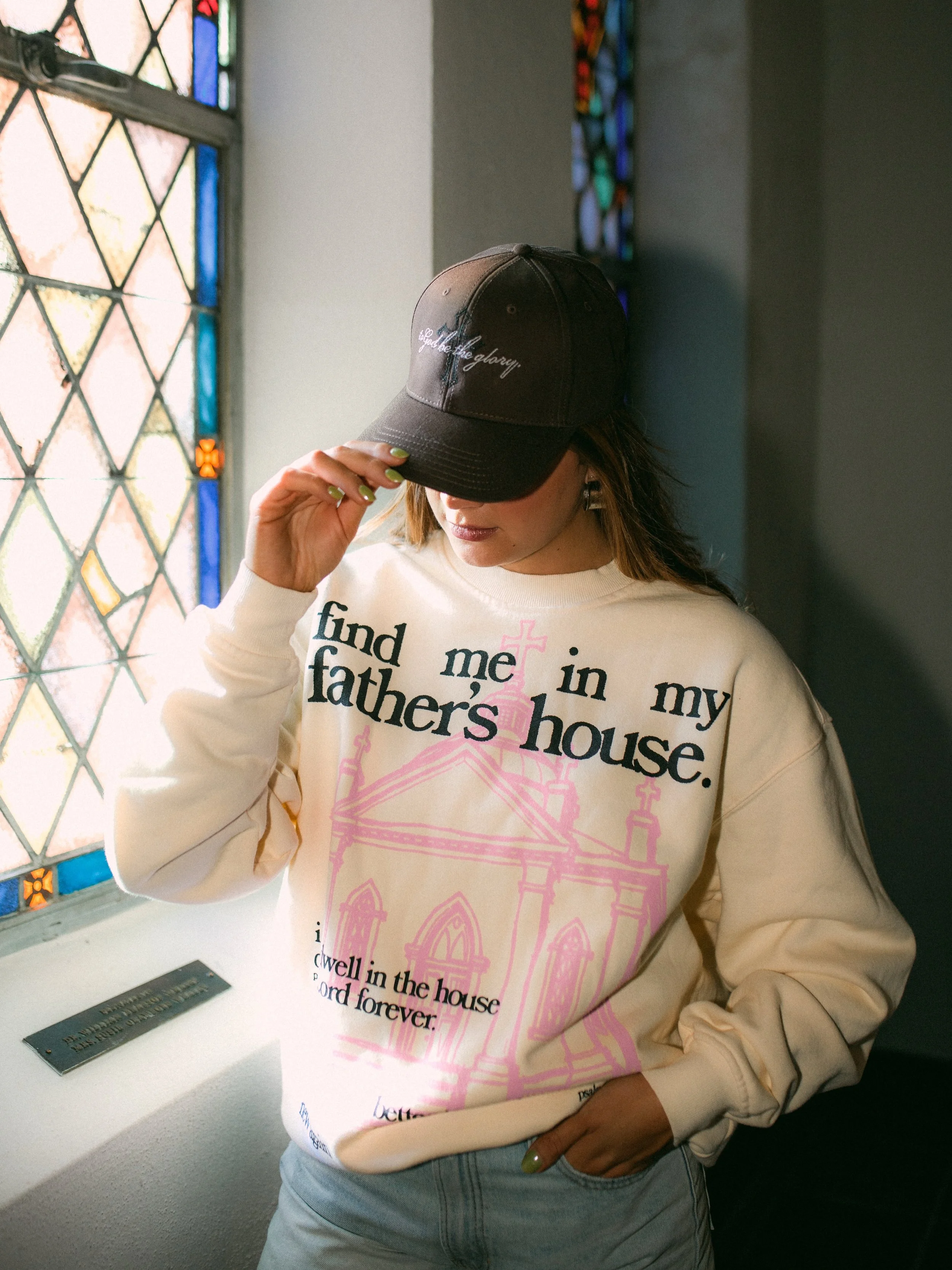 &lsquo;FATHER&rsquo;S HOUSE&rsquo; SWEATSHIRT

&lsquo;GLORY&rsquo; HAT &mdash; MOCHA

site is back up &amp; running with a few pieces left! this color combo will forever be my favorite.🩷💫🕊️

100% premium cotton sweatshirts, designed to keep you co