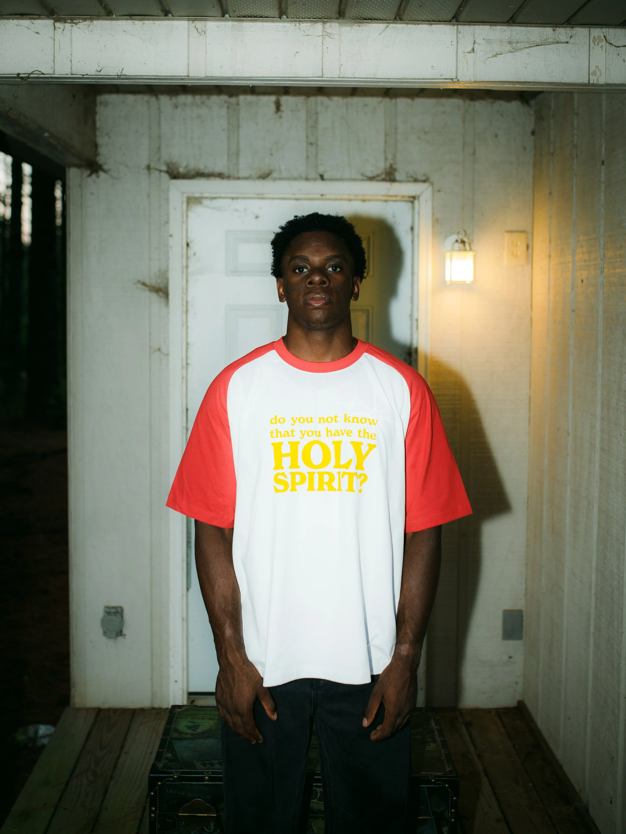 'Holy Spirit' Baseball Tee - Red