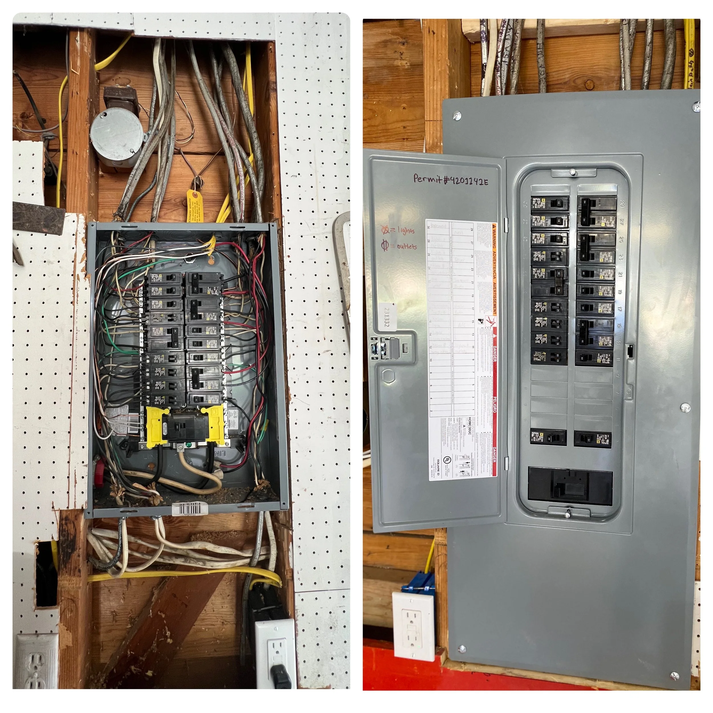 Panel change before and after