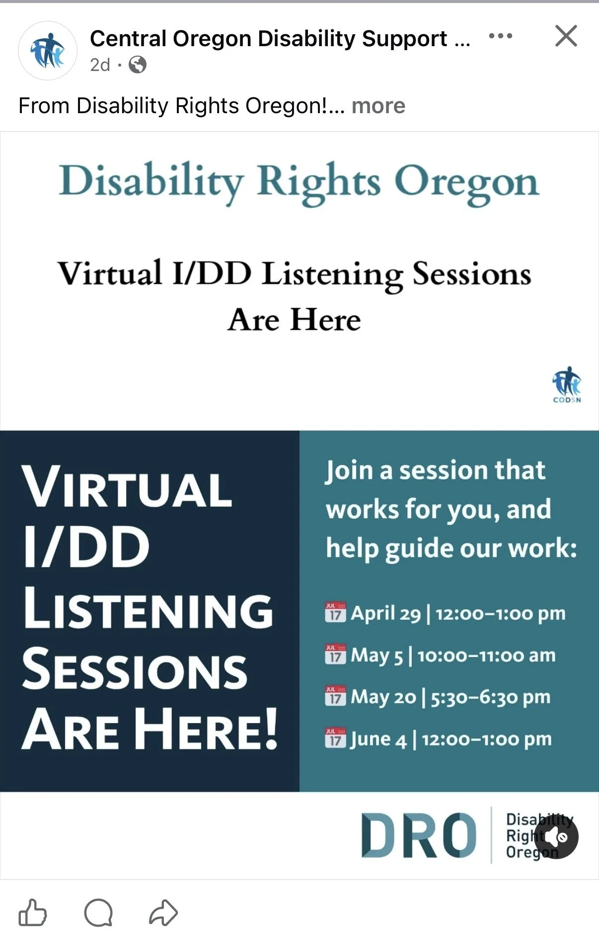 Virtual I/DD Listening Sessions