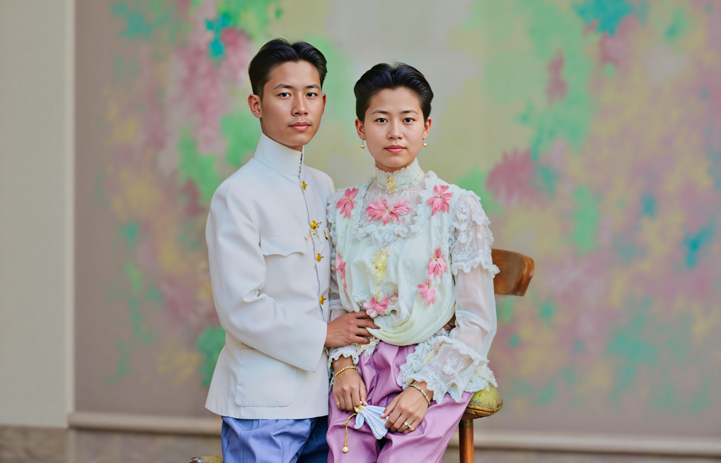 Fashion and Social Transition: Western Influence on Monogamy in Siam Through AI-Generated Studio Portraiture in Pastel Tones