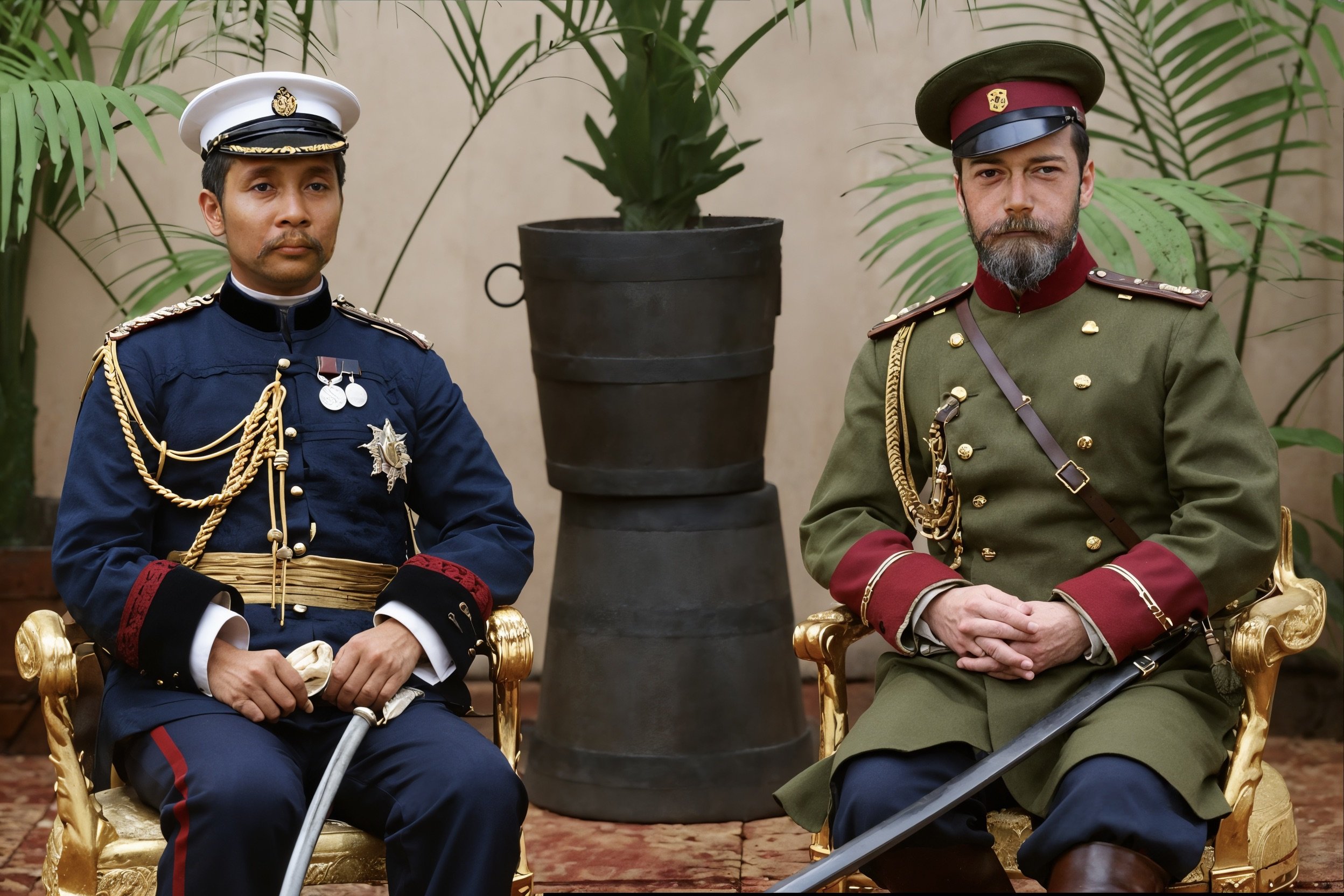 บทบาทแห่งเครื่องแบบทหาร: พระบรมฉายาลักษณ์ของพระบาทสมเด็จพระจุลจอมเกล้าเจ้าอยู่หัวและพระเจ้าซาร์นิโคลัสที่ 2 (พ.ศ. 2440)