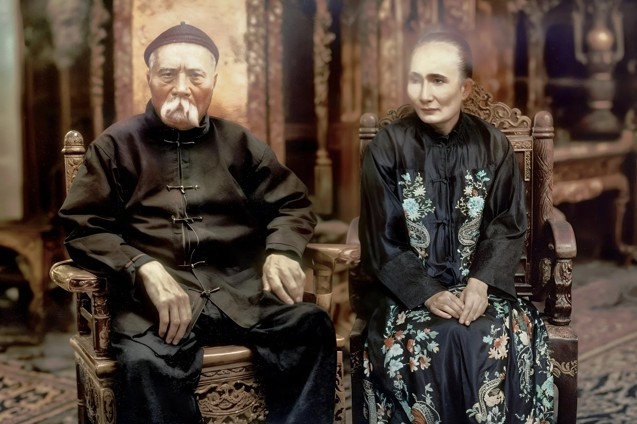 พระยาดำรงสุจริตมหิศรภักดี (พระยารัตนเศรษฐี) (คอซู้เจียง ณ ระนอง) และคุณหญิงดำรงสุจริตมหิศรภักดี (ชิดกิมเหลียน)