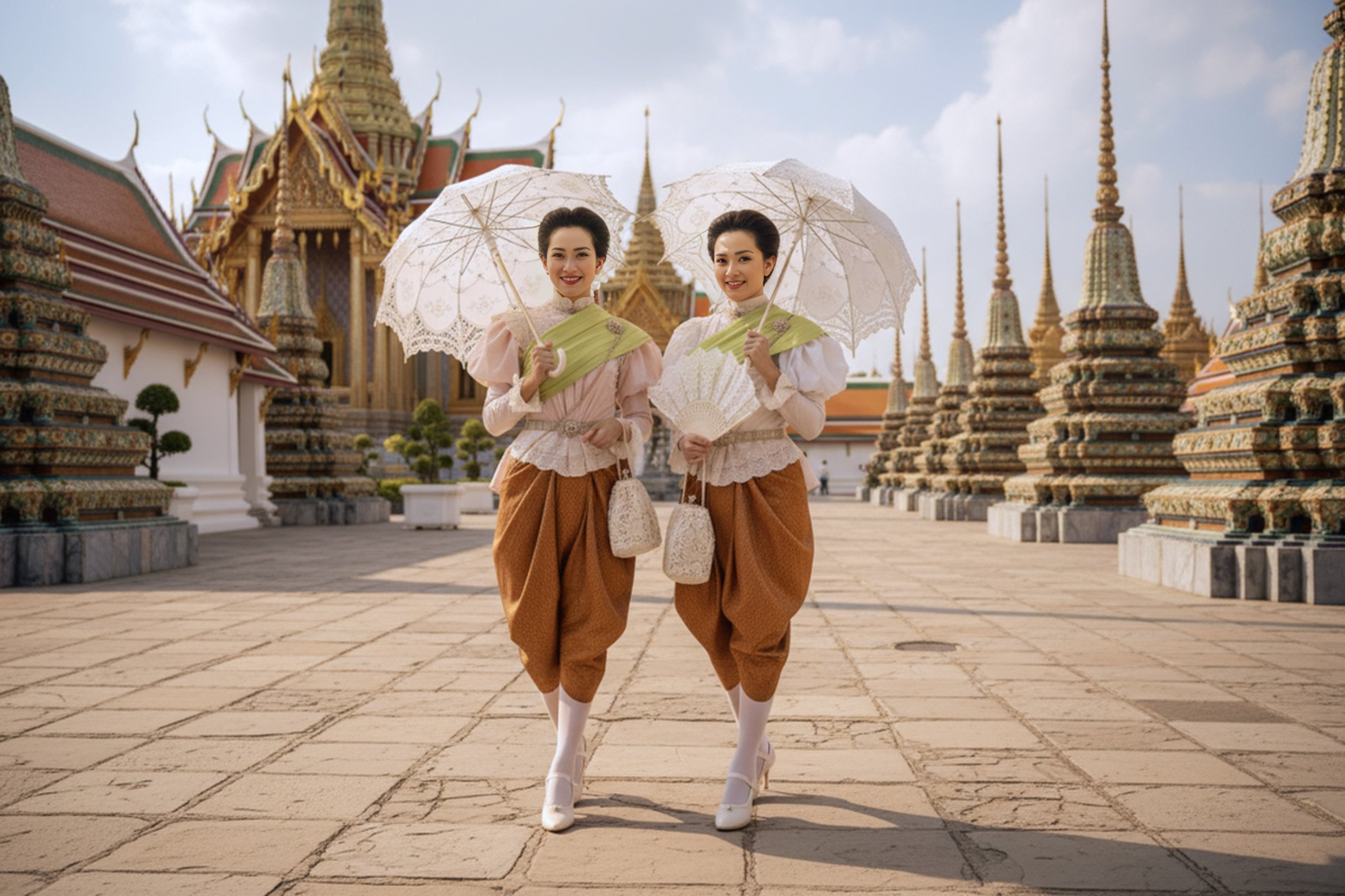 คู่สีประจำวันแบบสวัสดิรักษา วันพฤหัสบดี คือ “วันพฤหัสบดี นุ่งเสม ห่มตองอ่อน” (นุ่งผ้าสีแสด ห่มผ้าสีเขียวอ่อน)