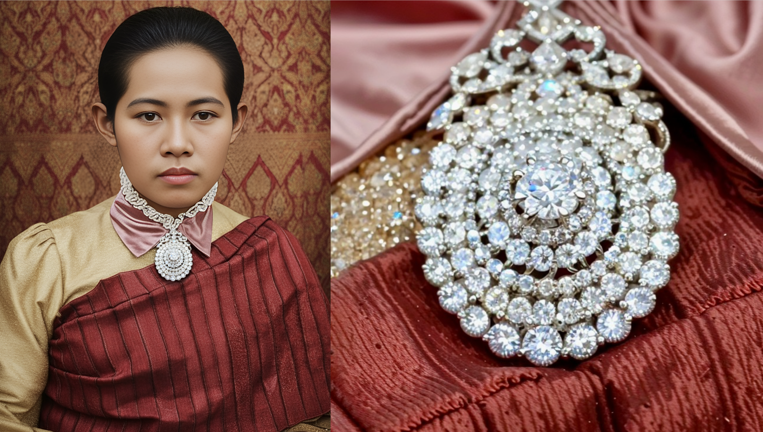 สมเด็จพระศรีสวรินทิราบรมราชเทวี พระพันวัสสาอัยยิกาเจ้า และจี้เพรชชิ้นใหญ่